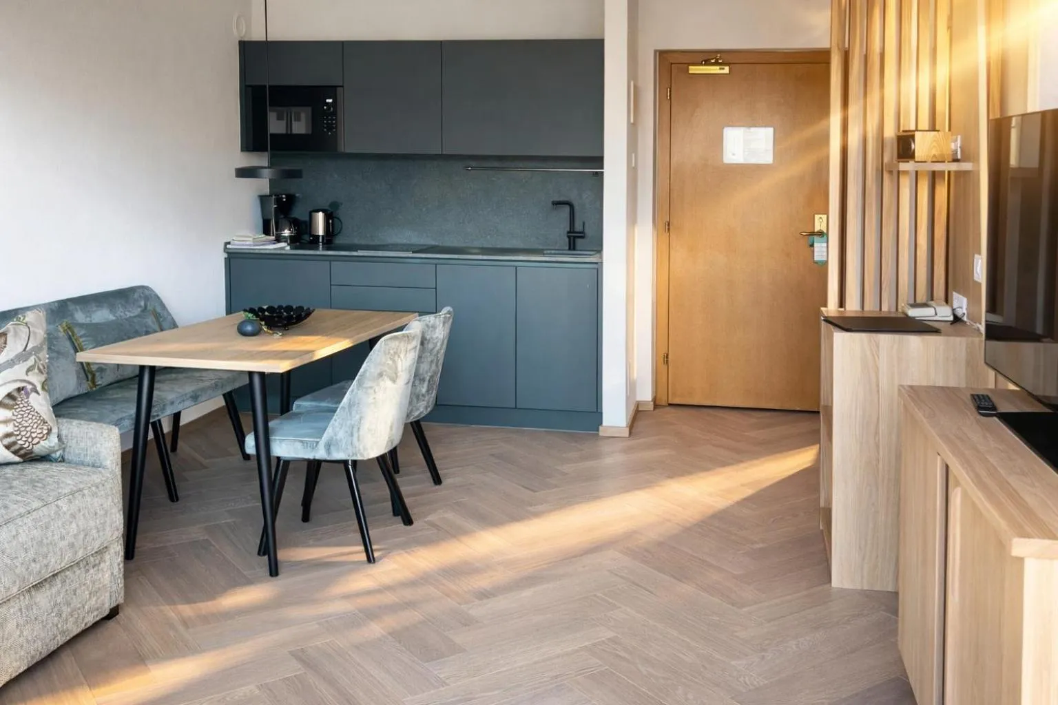 Kitchen or kitchenette in Hotel Gartenresidence Zea Curtis