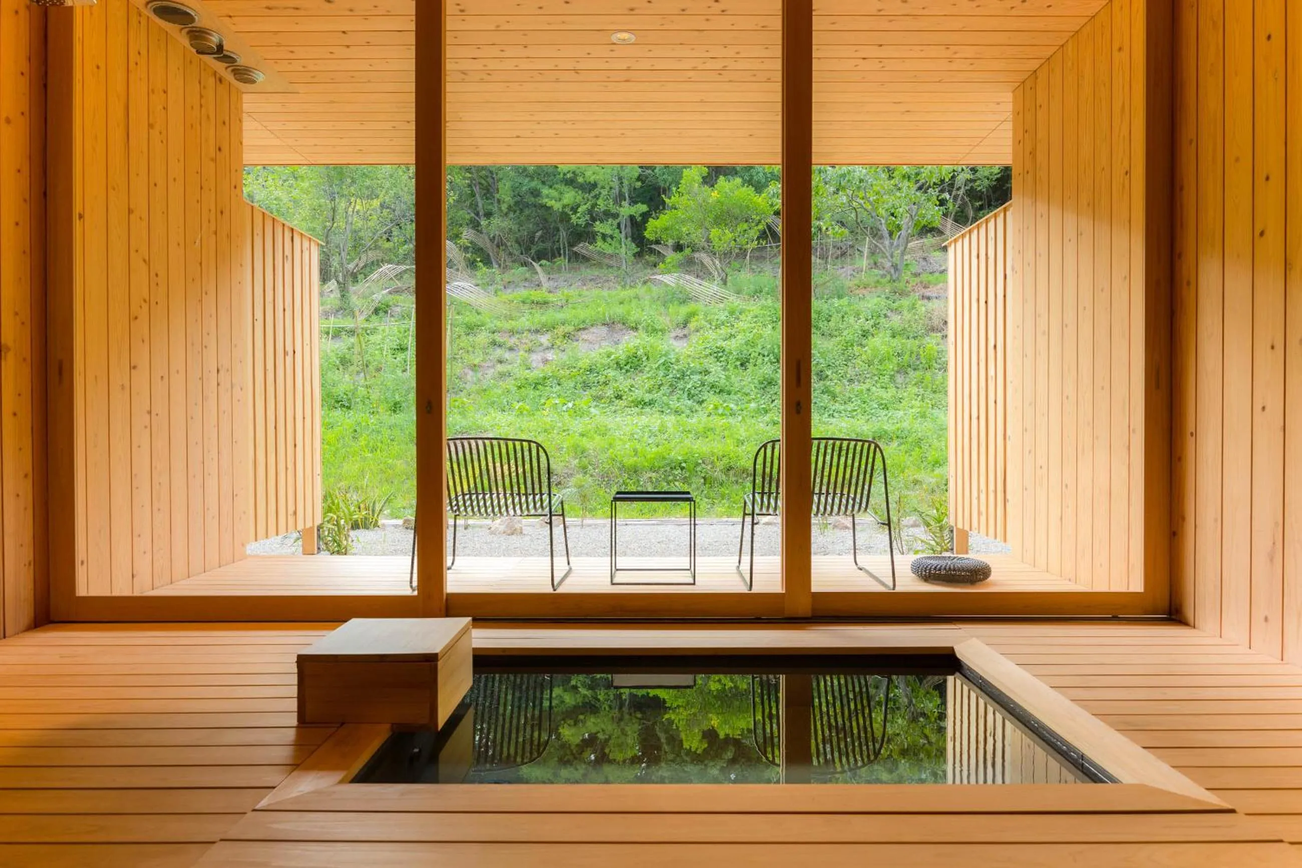 Open Air Bath in Naoshima Ryokan Roka
