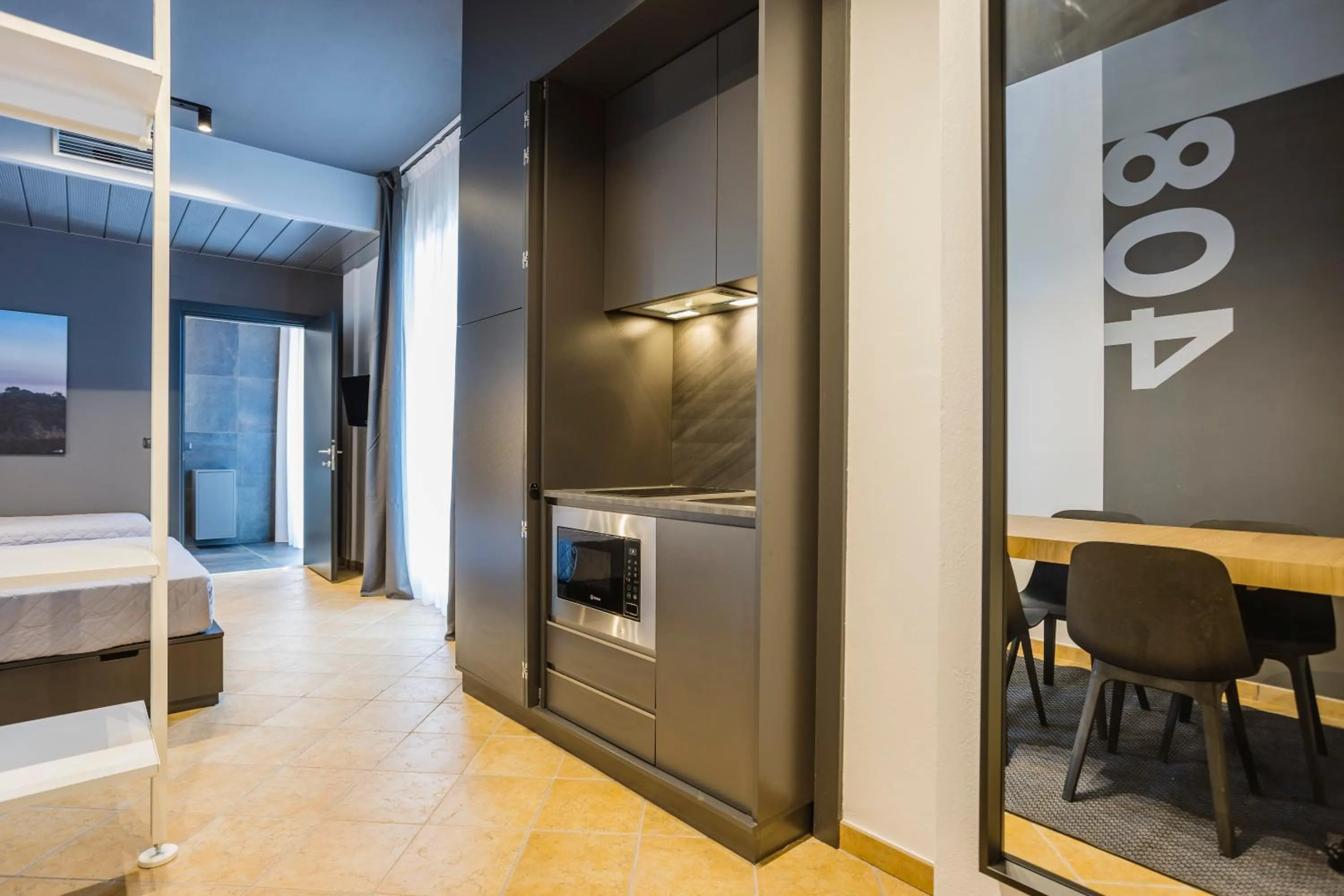 Kitchen or kitchenette, Bed in Residence 9 Line