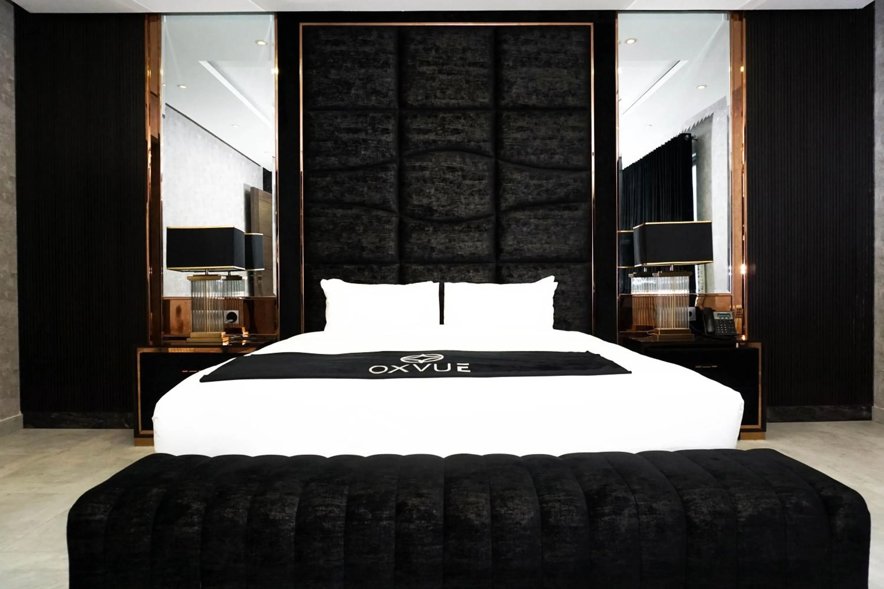 Bed in OXVUE Boutique Hotel