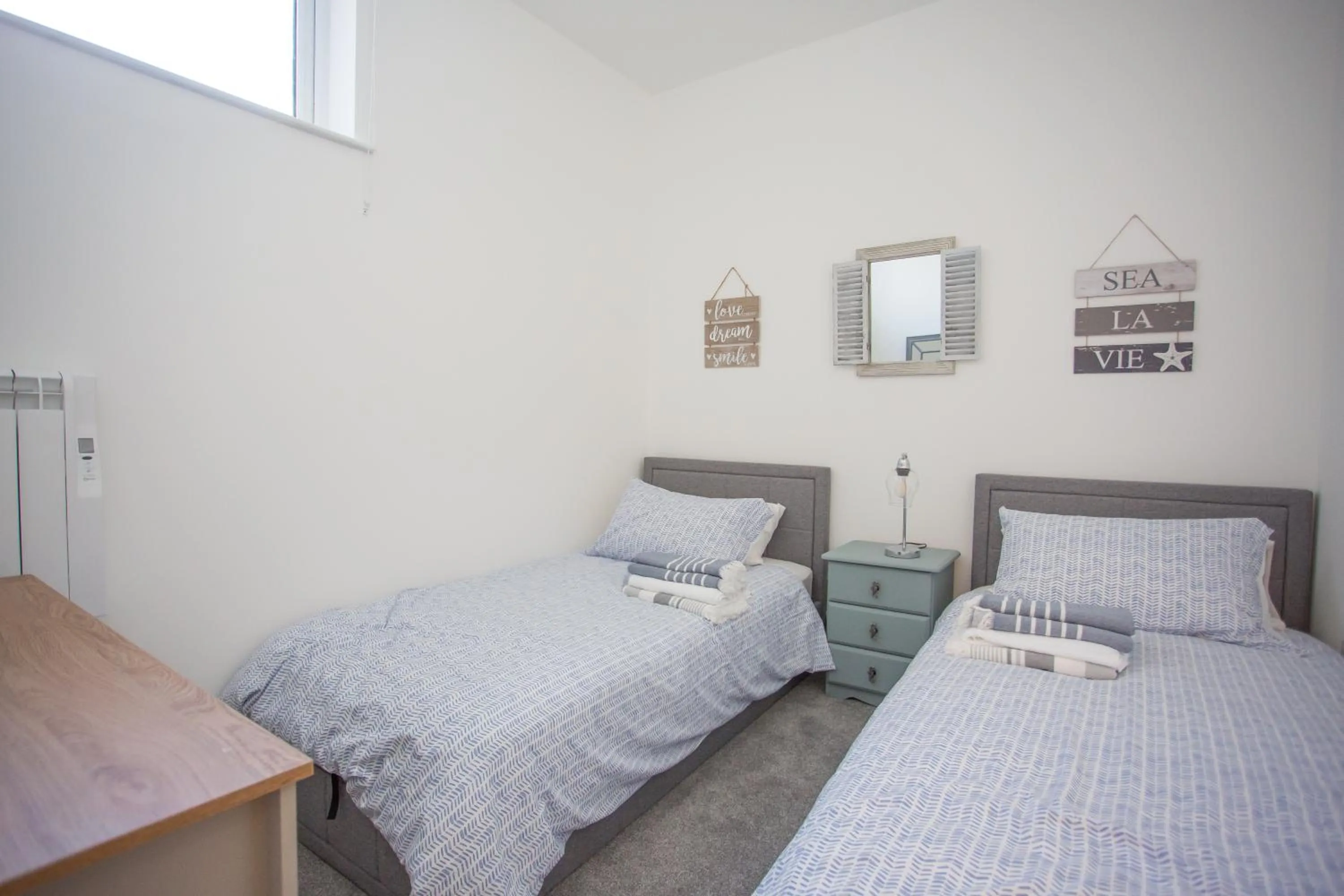 Bed in Lovely 3-Bedroom Apartment with Stunning Sea Views