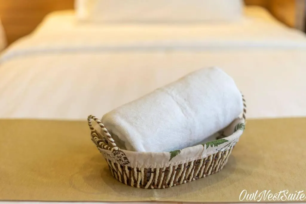 towels, Bed in Owl Nest Suite' at aeropod sovo
