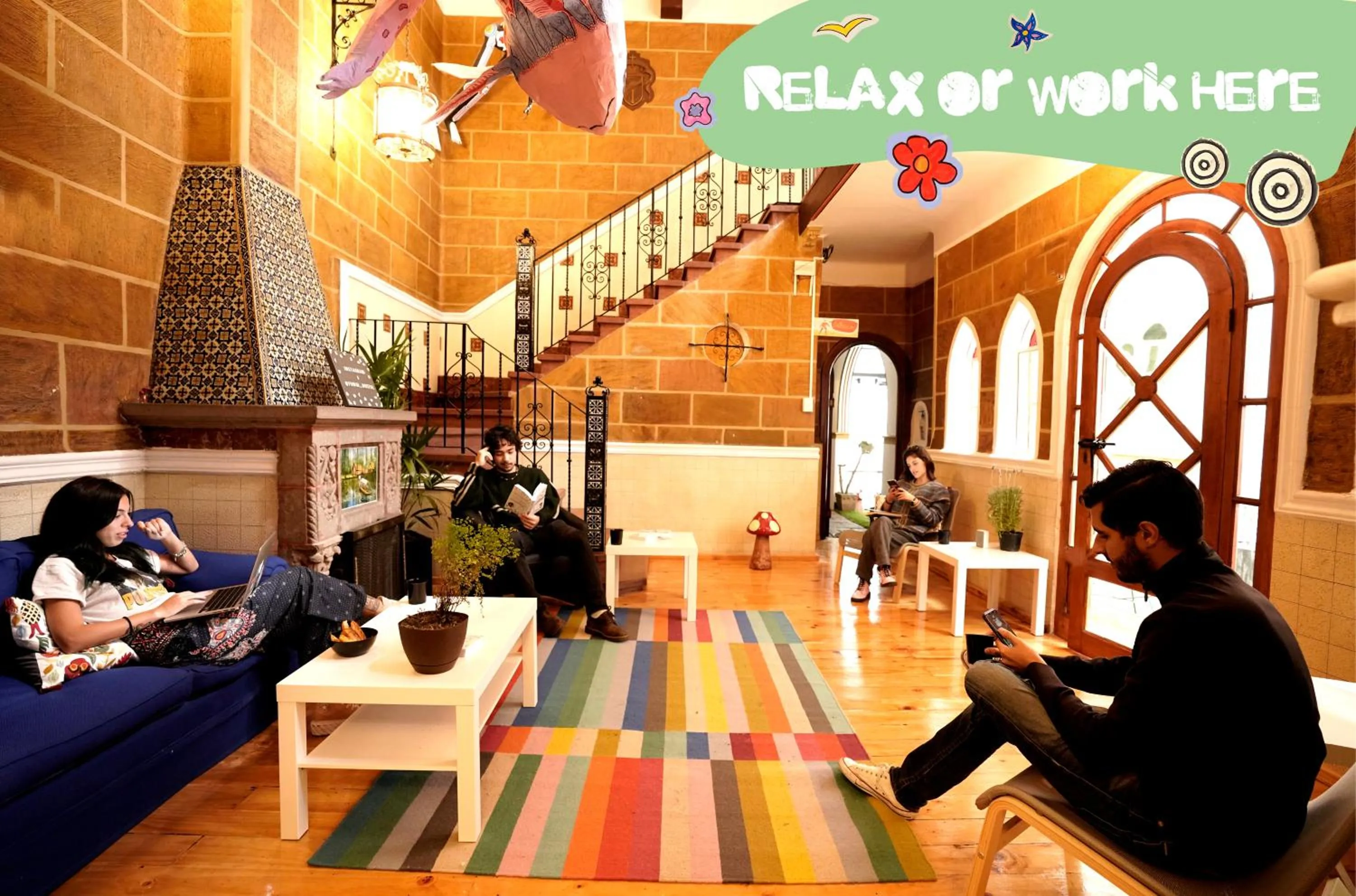 Living room in Hostal Fungi Casa Rosa