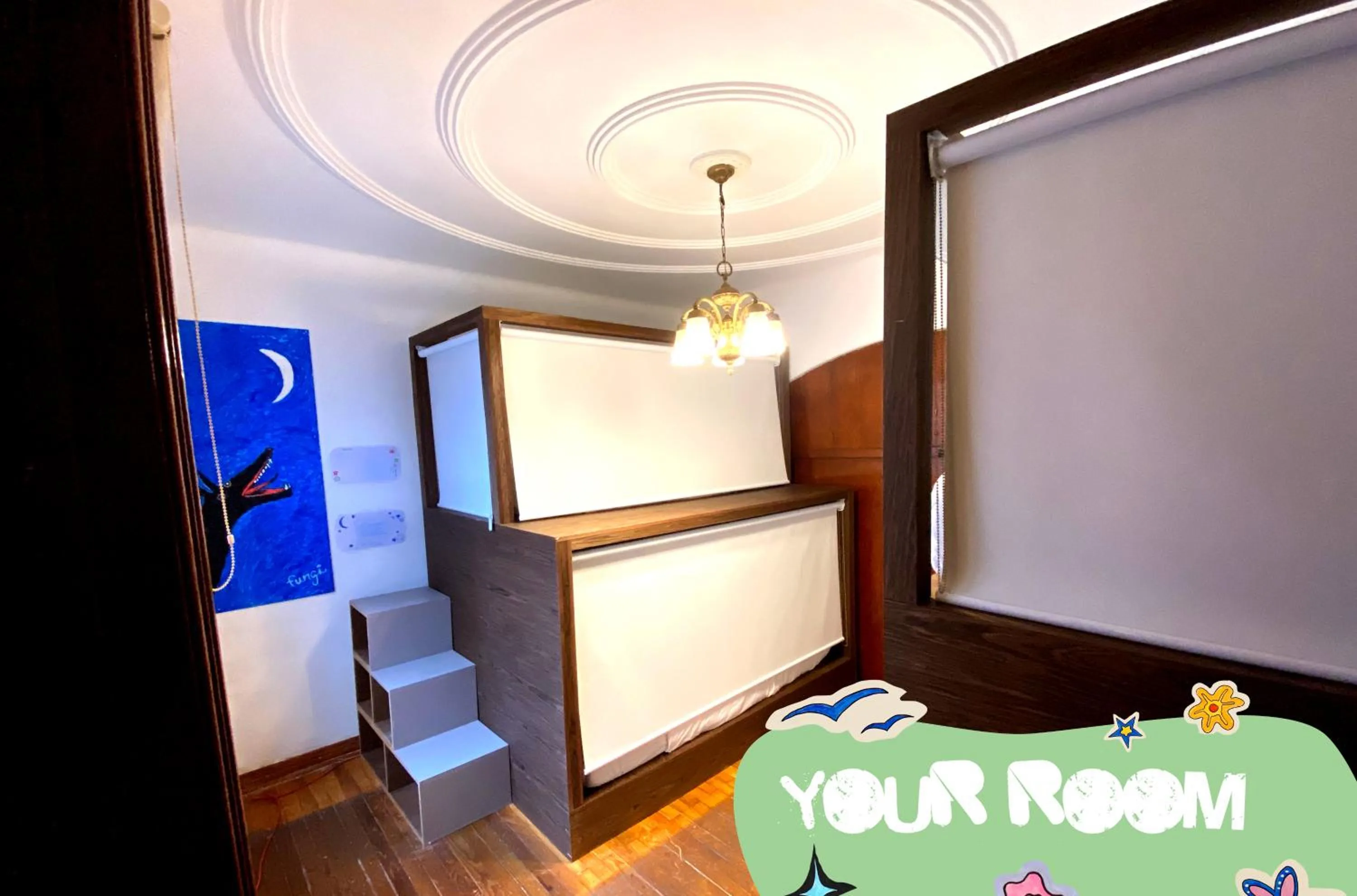 Bed in Hostal Fungi Casa Rosa