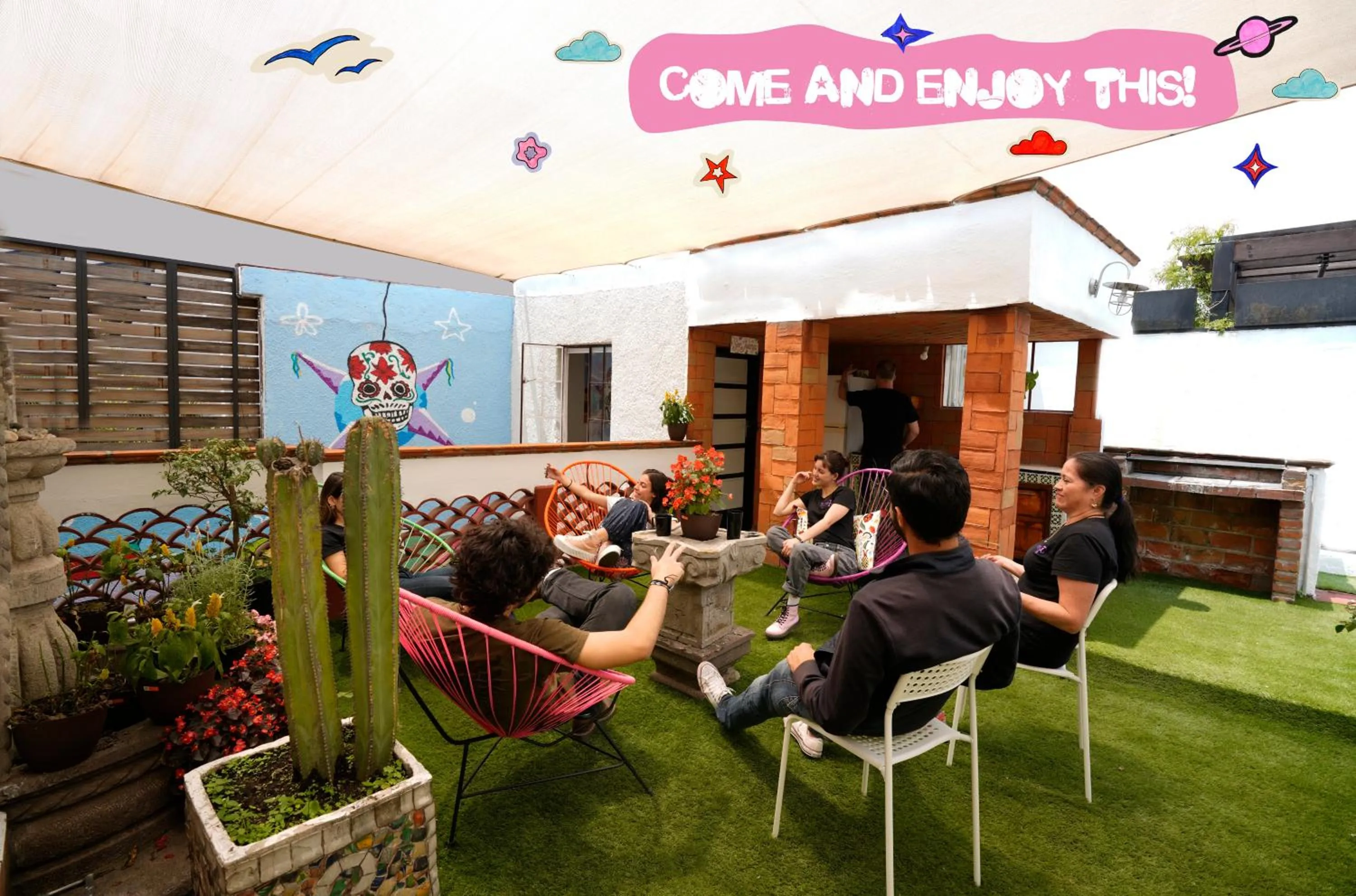 Balcony/Terrace in Hostal Fungi Casa Rosa