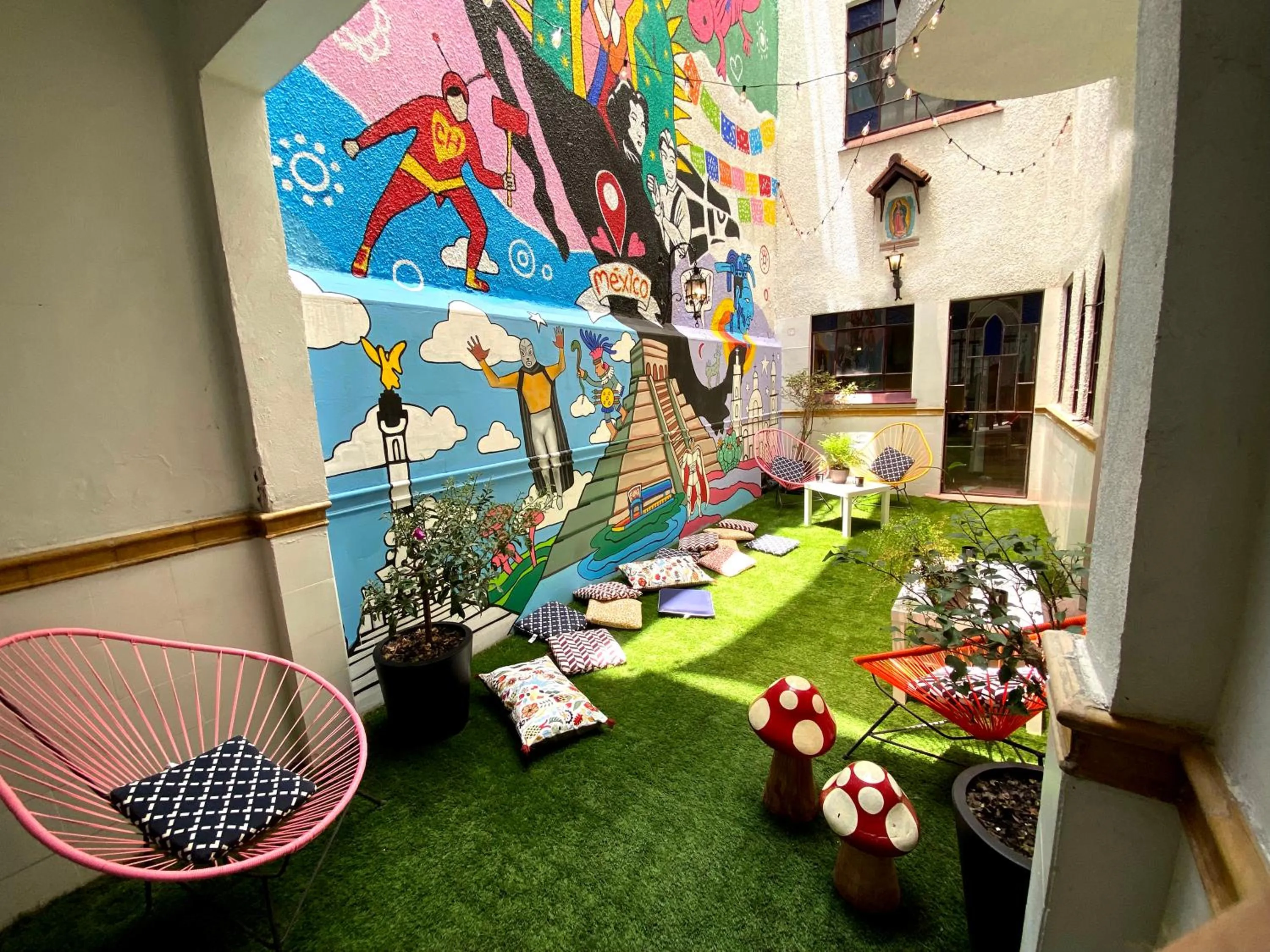 Garden in Hostal Fungi Casa Rosa