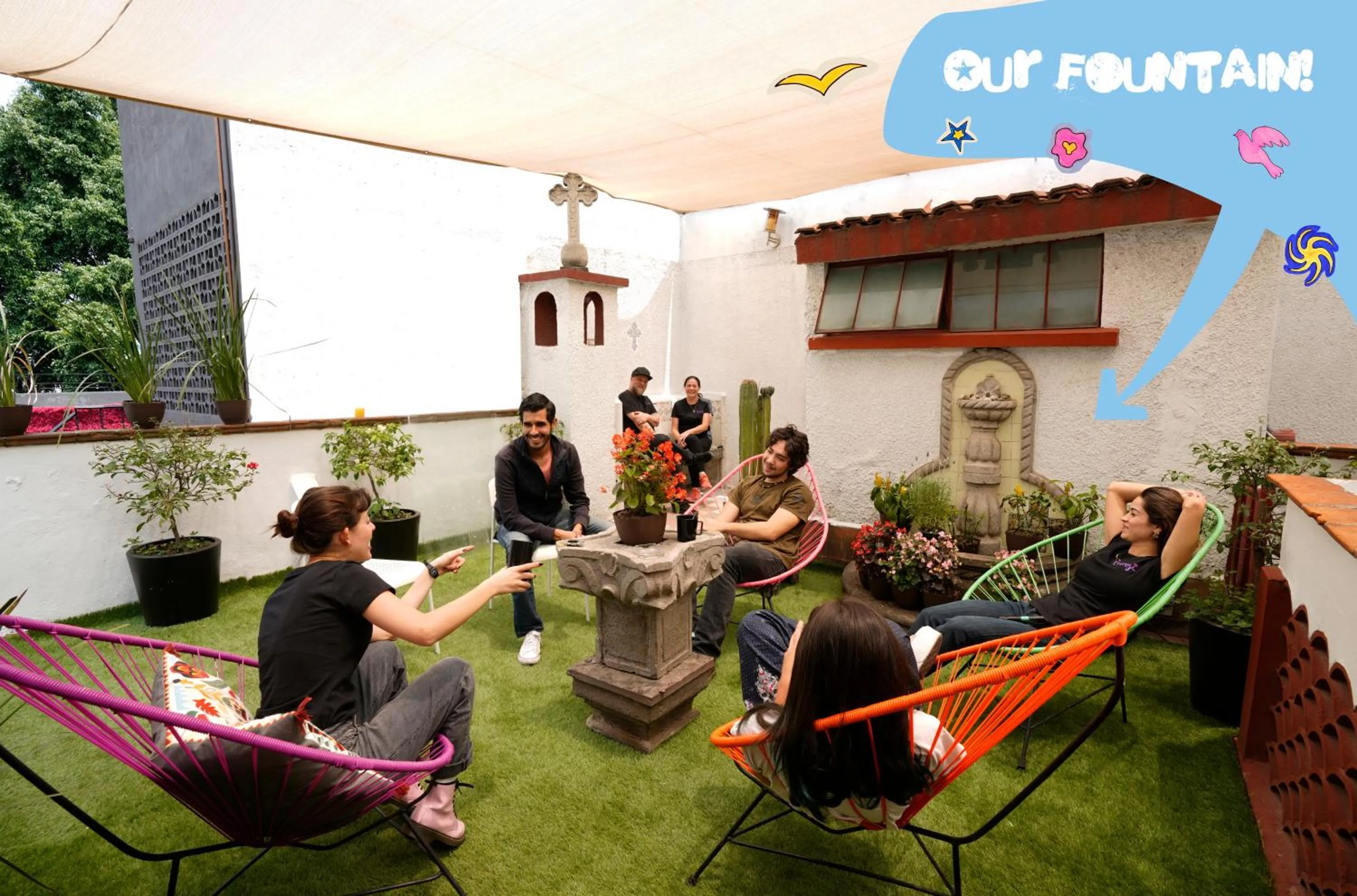 Balcony/Terrace in Hostal Fungi Casa Rosa