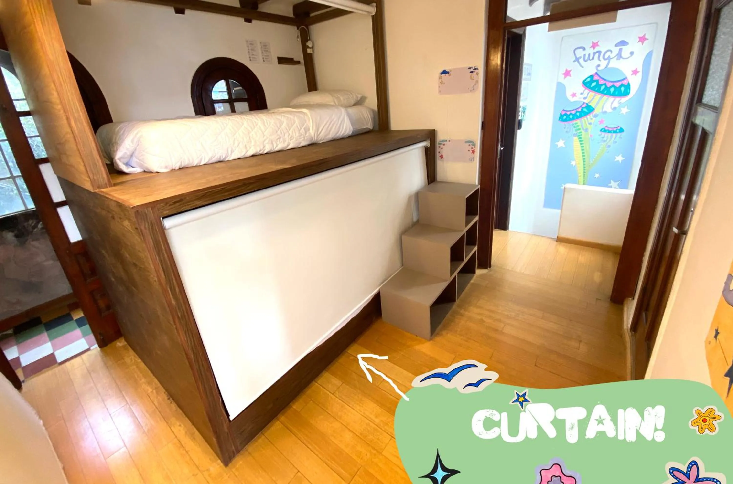 Bed in Hostal Fungi Casa Rosa