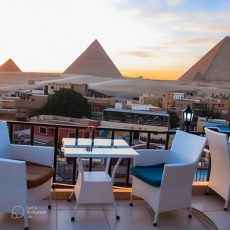 Patio in Golden Pyramids Inn