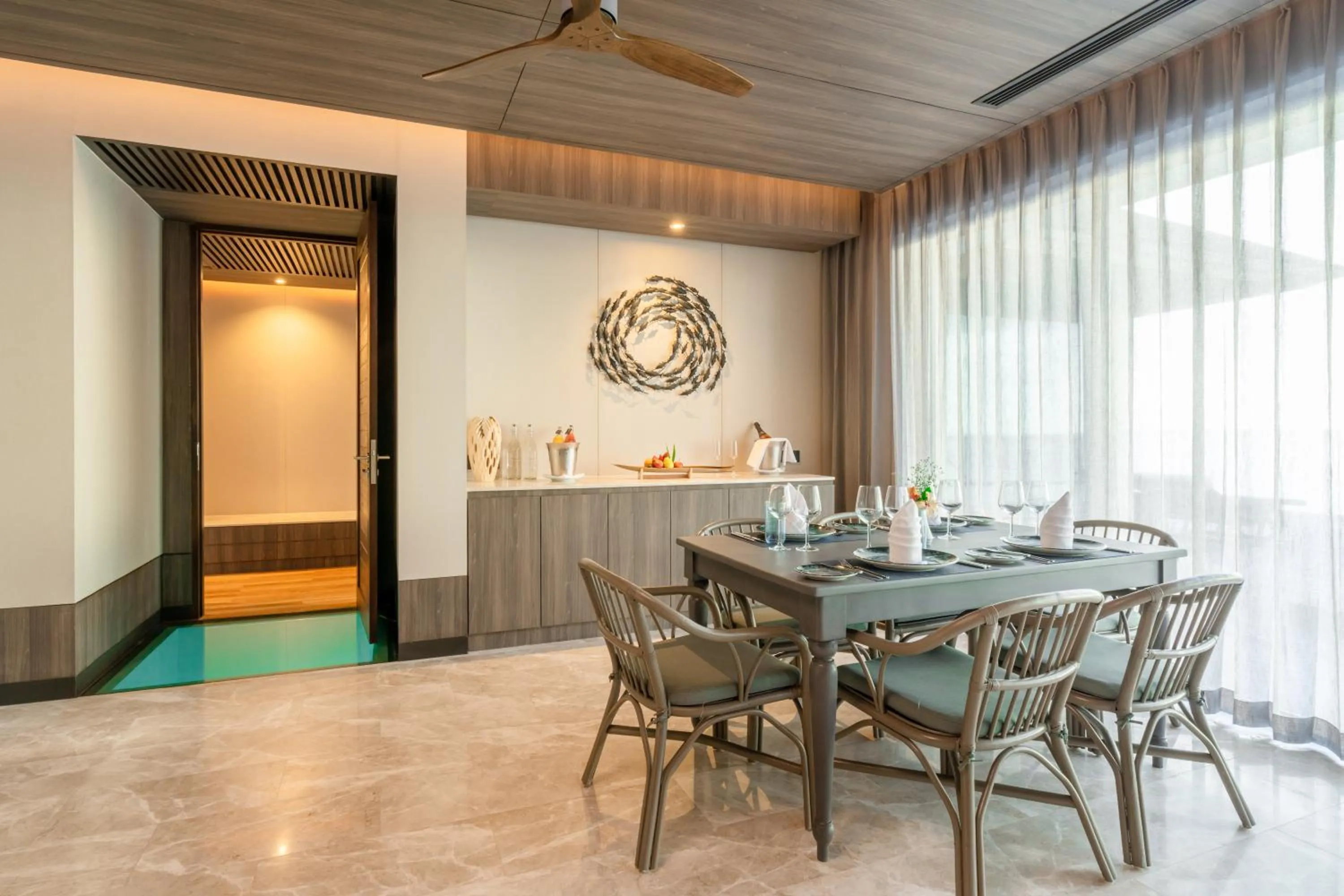 Dining area in Madifushi Private Island- Free return seaplane transfr for min 5&9 nights for 19Dec-10Jan