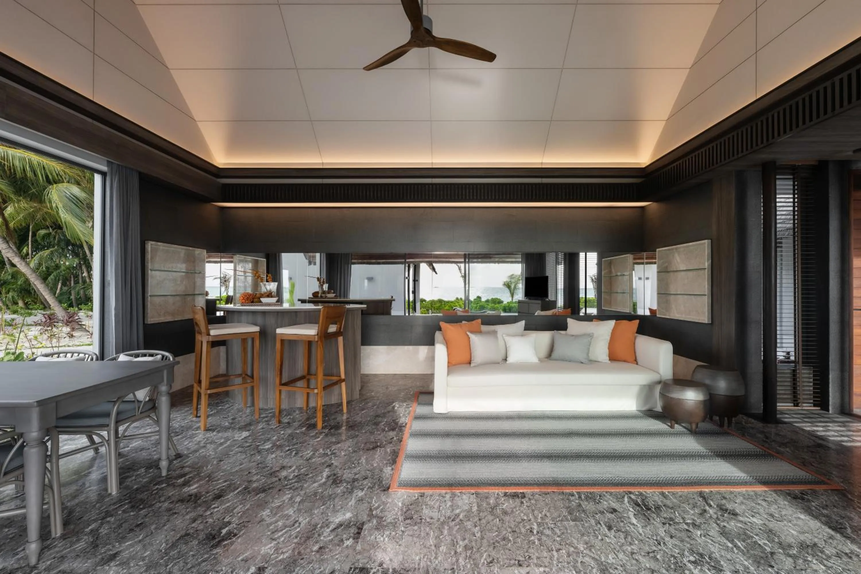 Living room in Madifushi Private Island- Free return seaplane transfr for min 5&9 nights for 19Dec-10Jan