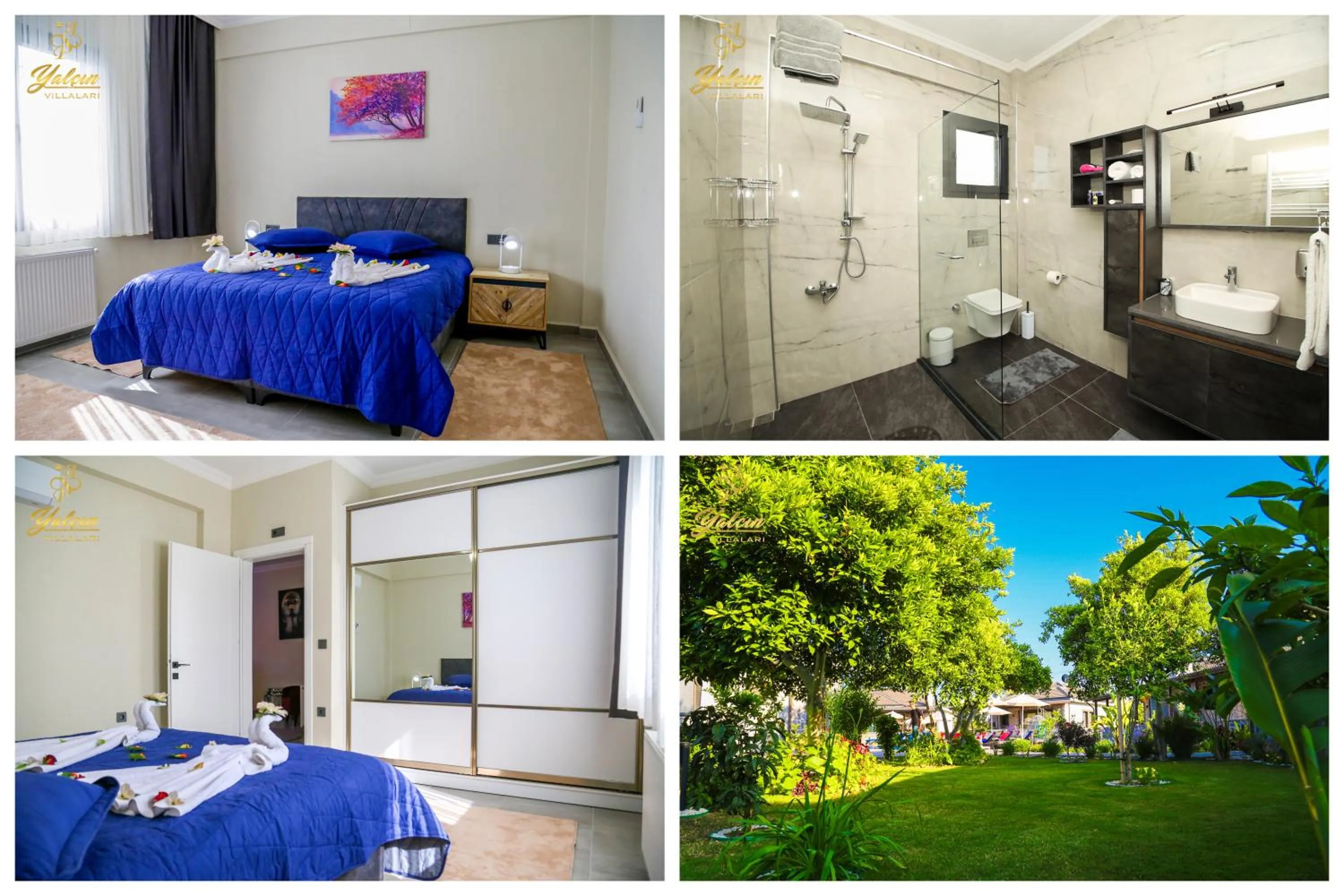 Bathroom, Bed in Koycegiz Yalcin Villalari