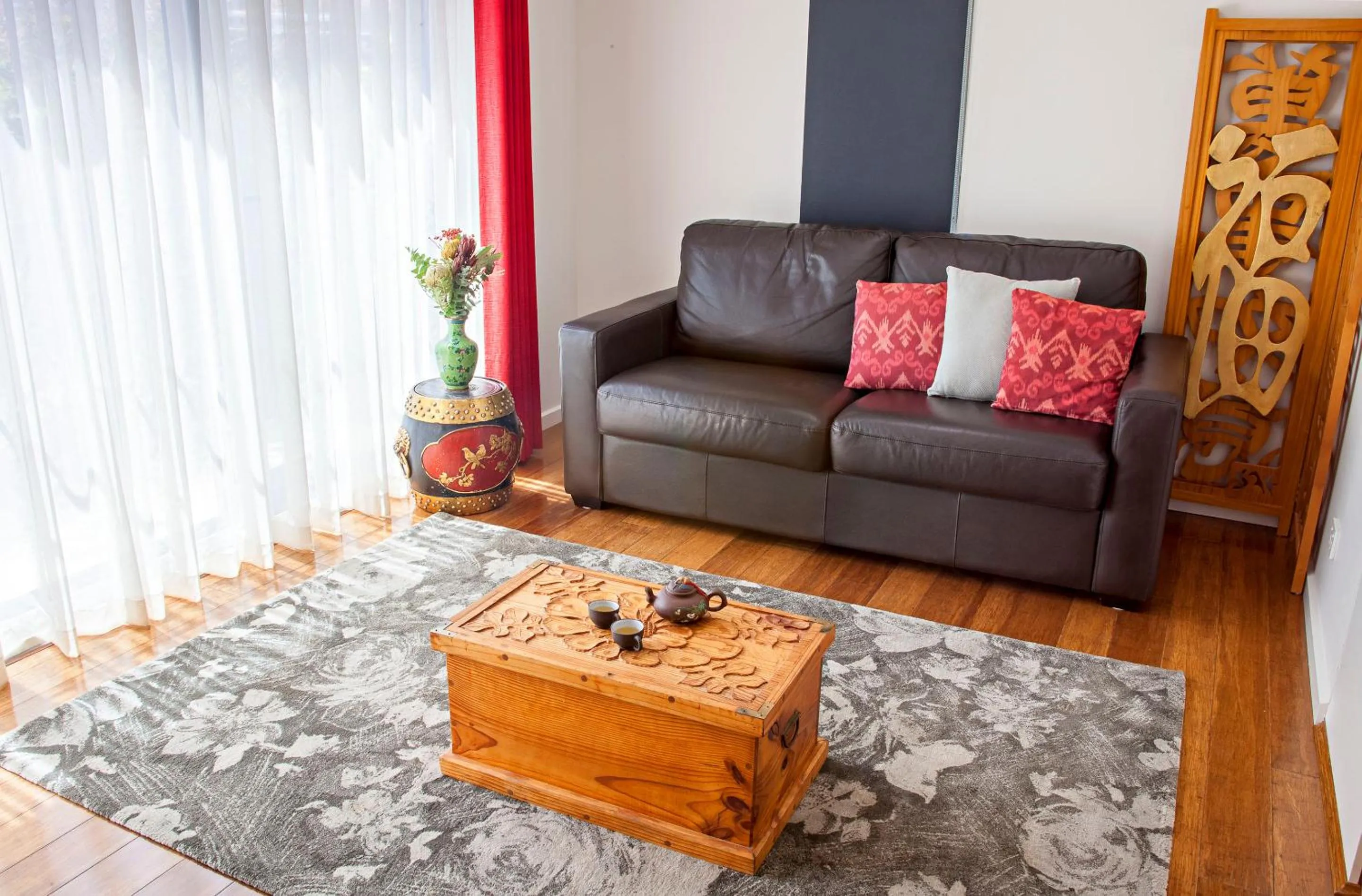 Living room, Seating Area in One of a Kind Apartments