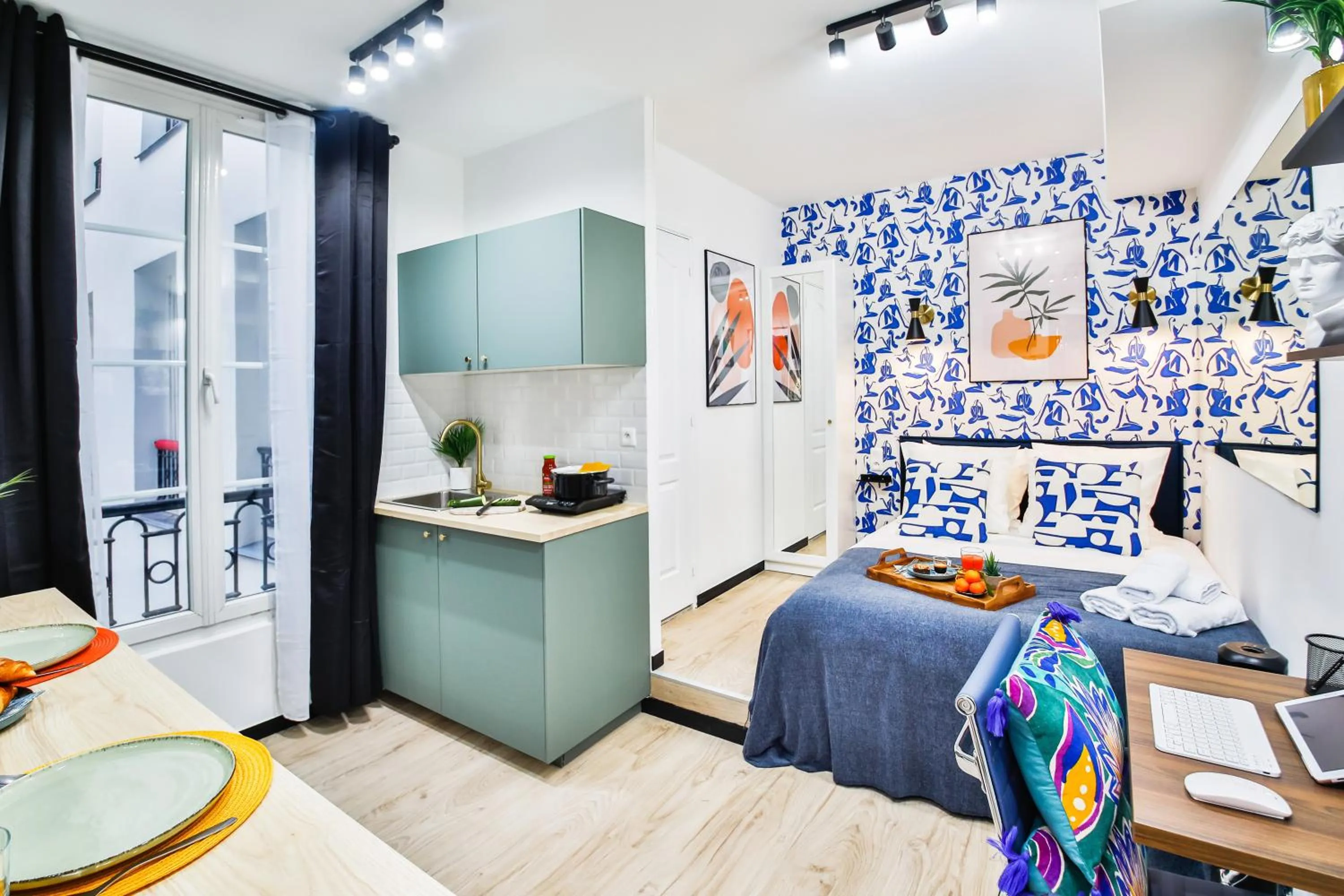 Kitchen or kitchenette, Bed in WS Opéra - Laffitte