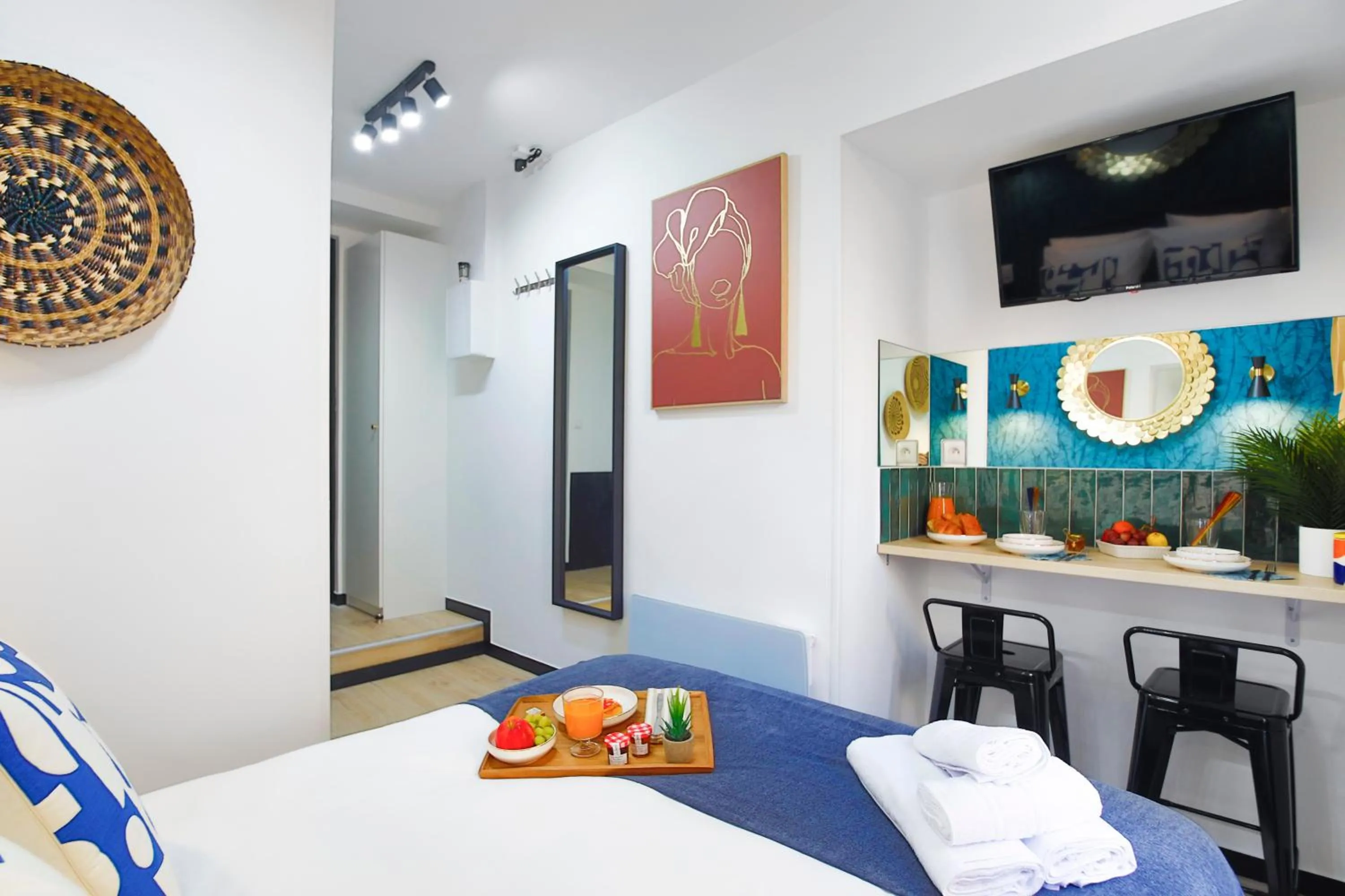 Kitchen or kitchenette, Bed in WS Opéra - Laffitte