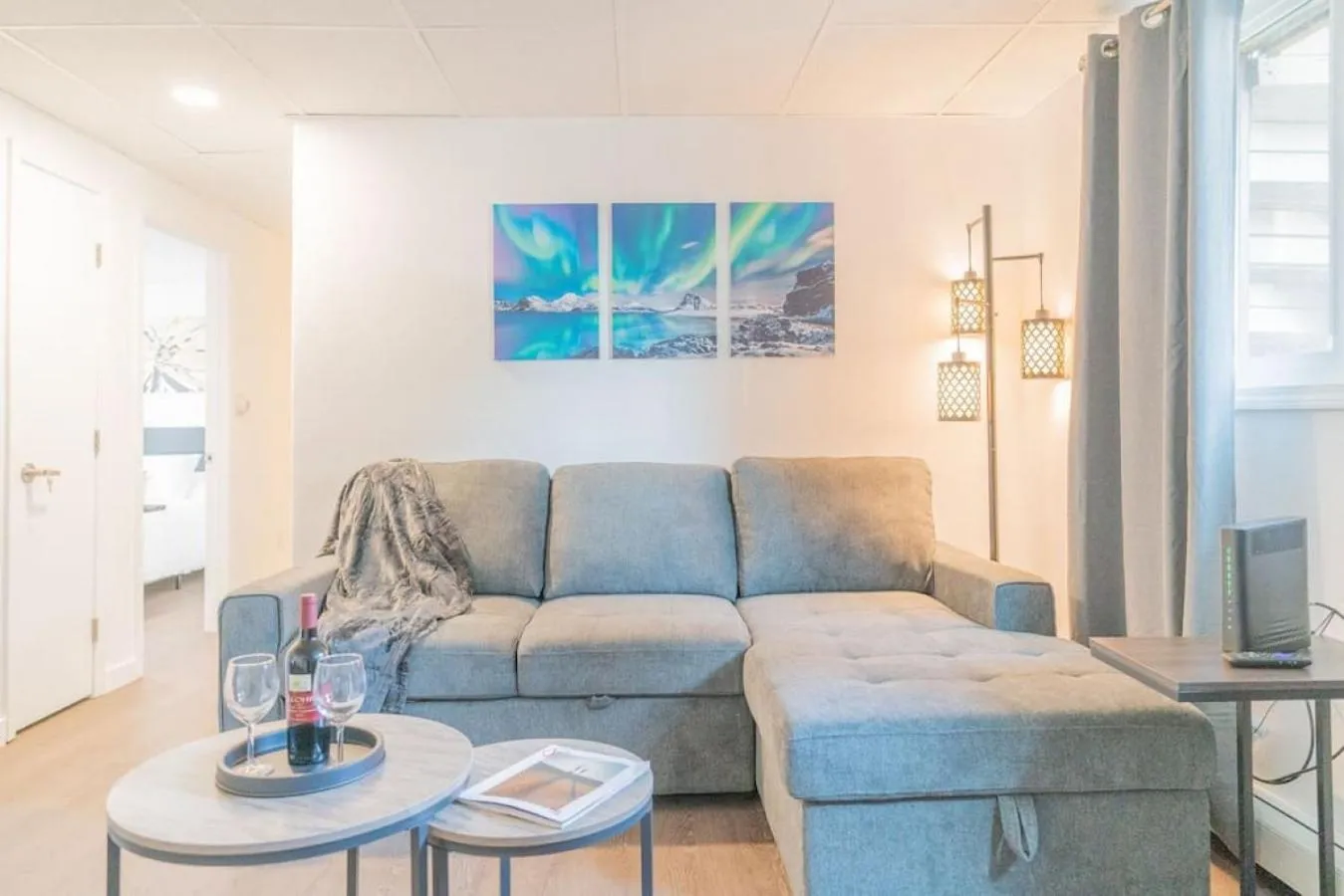 Living room in Executive Work Space With Modern Charm