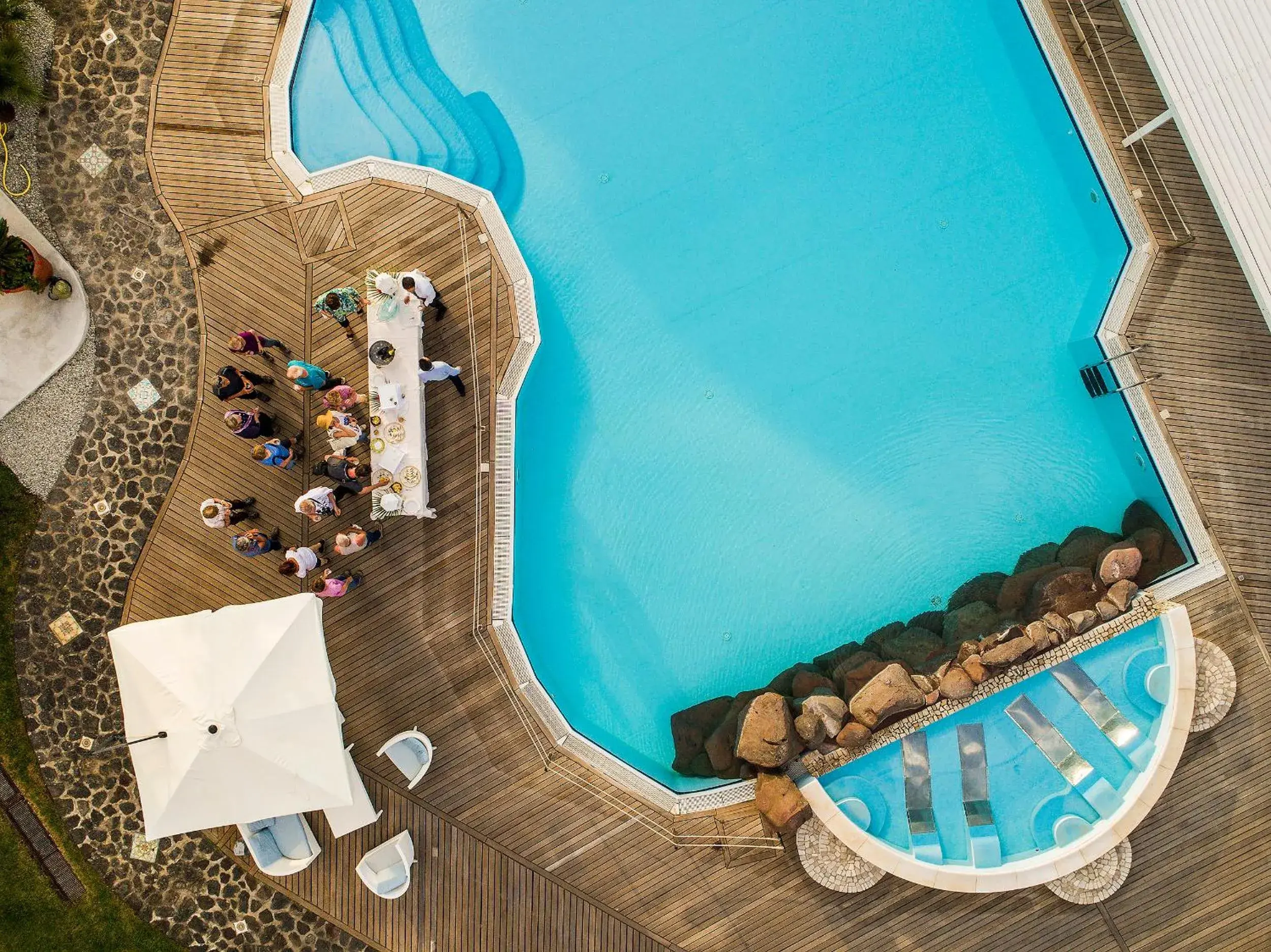 Bird's eye view, Pool View in Hotel Orsa Maggiore