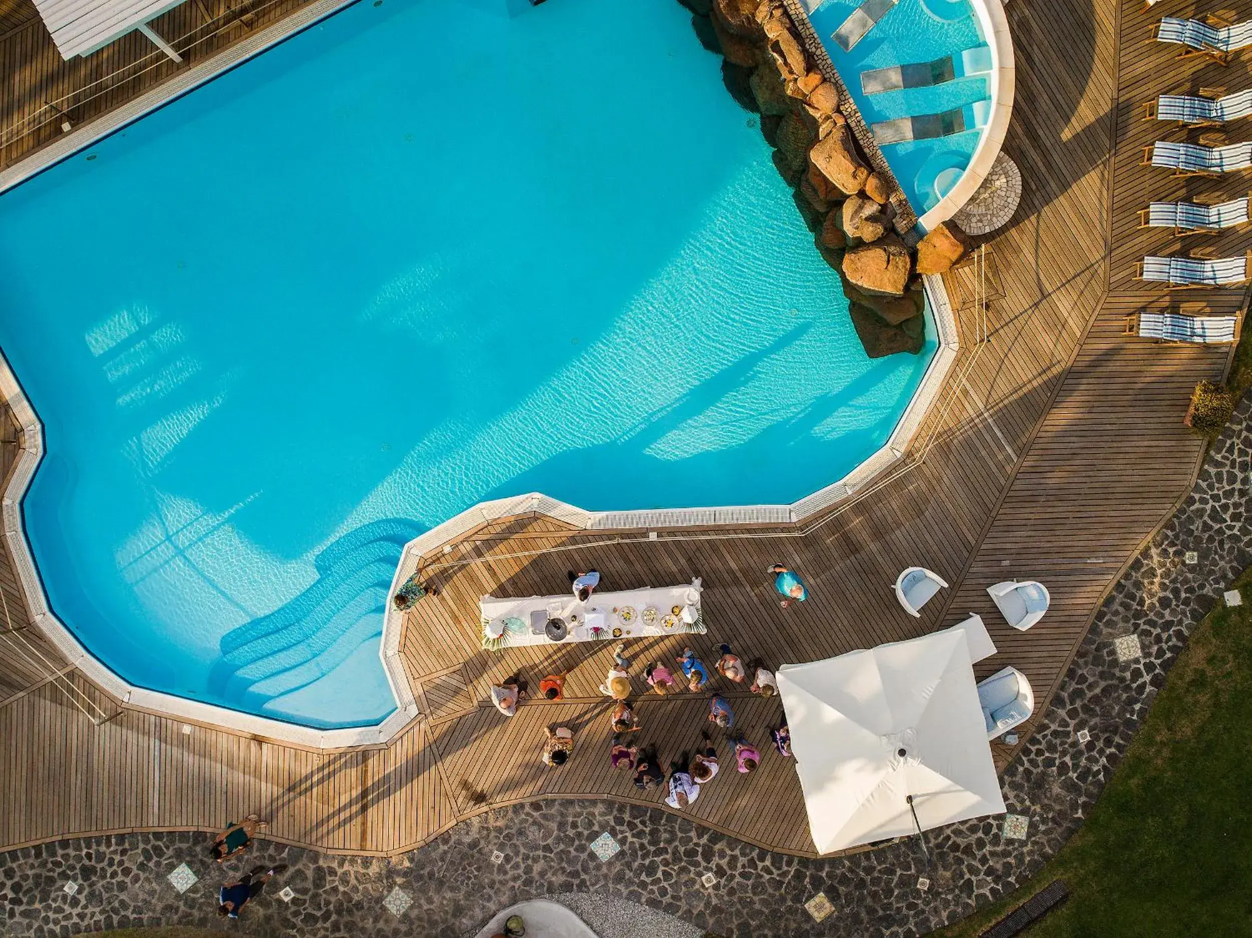 group of guests, Pool View in Hotel Orsa Maggiore