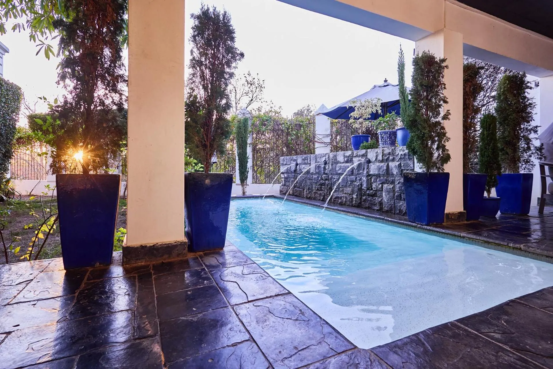 Pool view in Boord Guest House