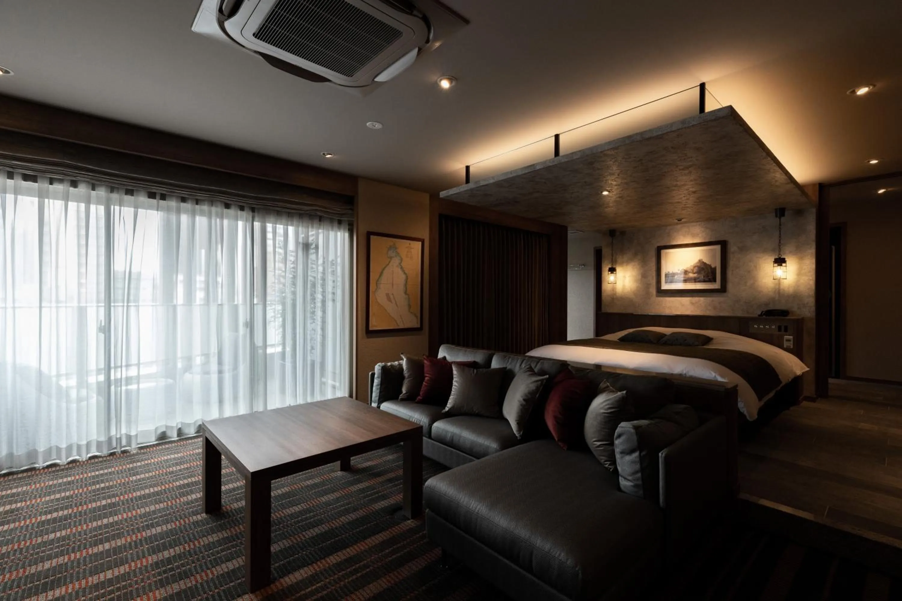 Living room, Bed in Y-HOTEL