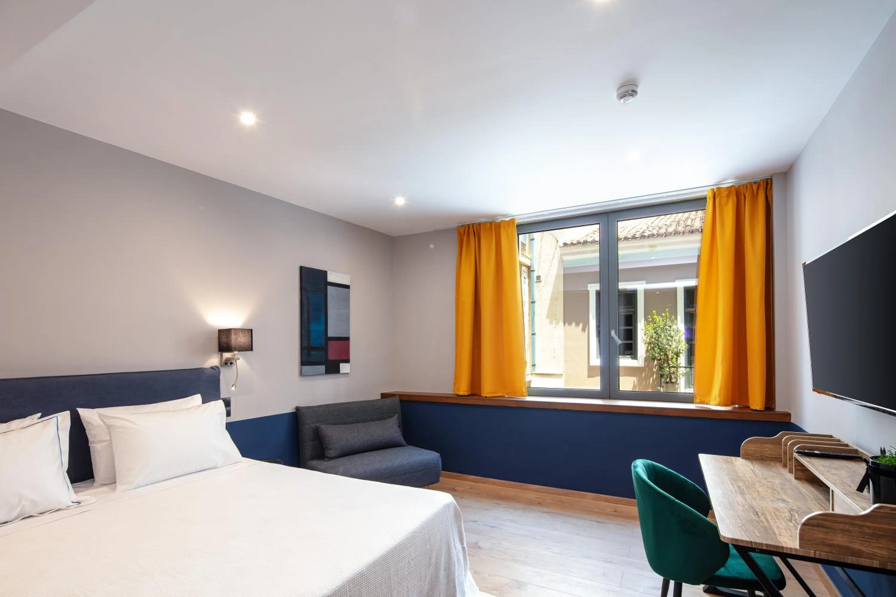 Photo of the whole room, Bed in The Vault Athens