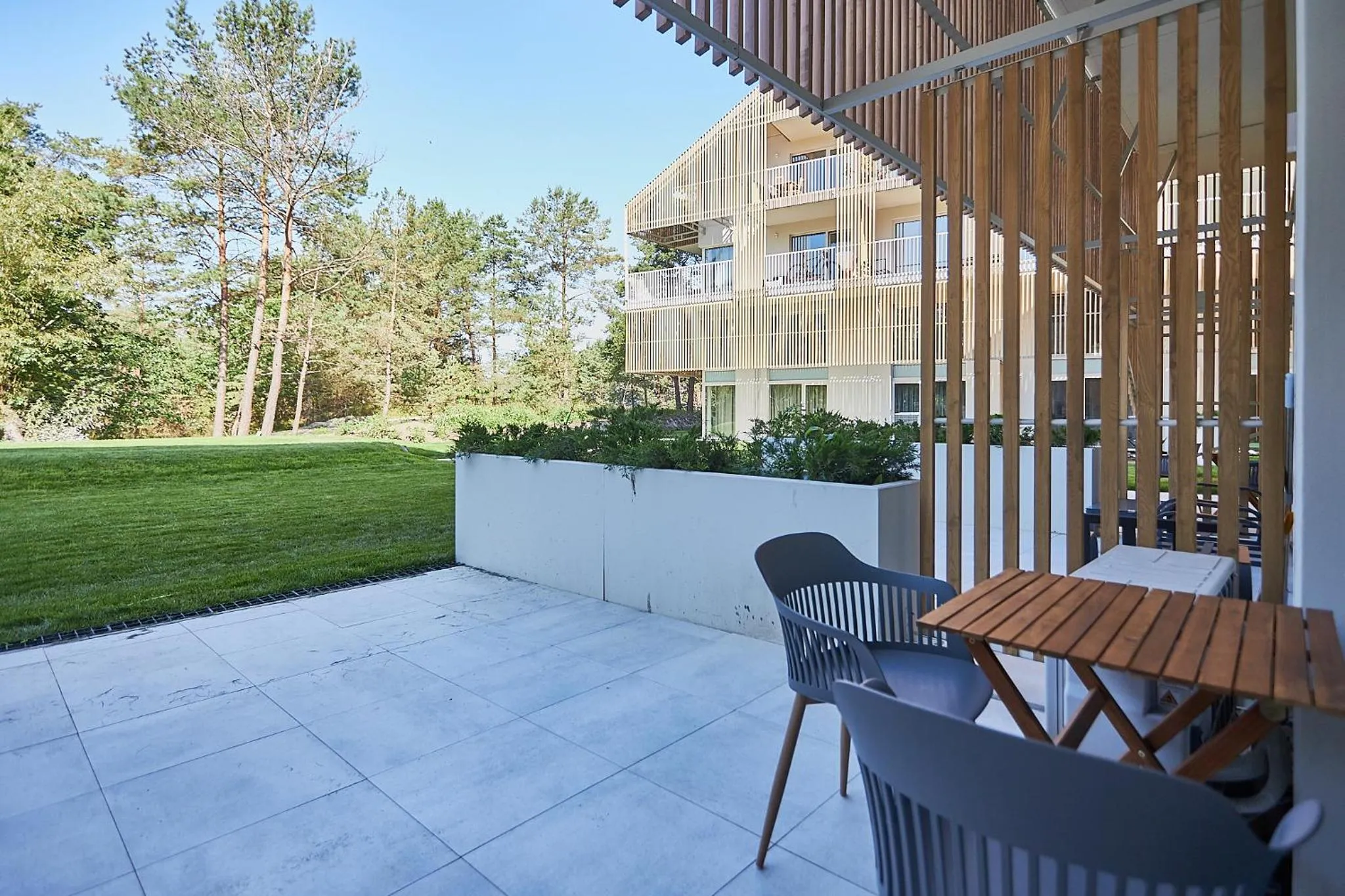 Balcony/Terrace in Timber Apartments by Baltic Home