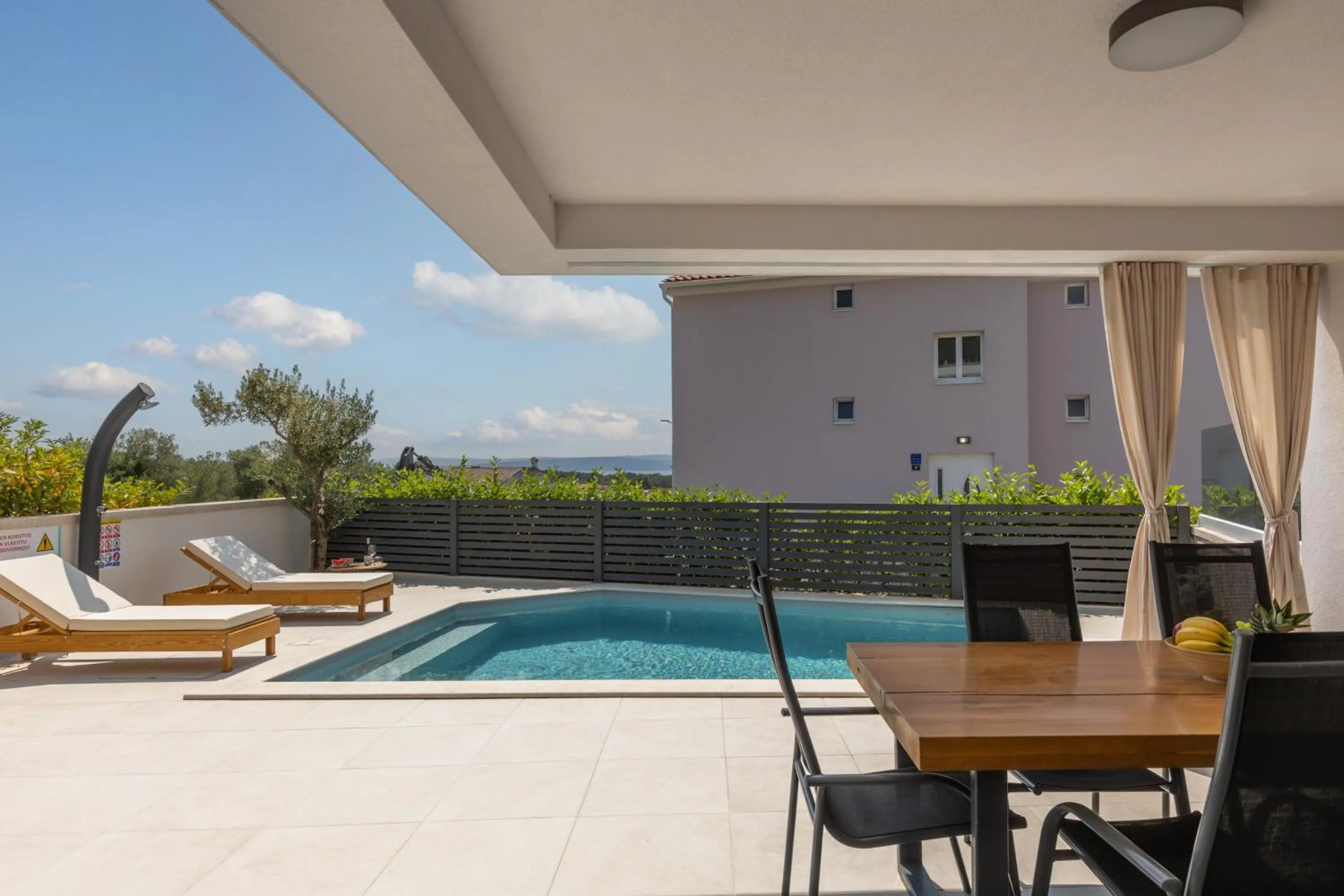 Luxury apartment Marco Polo with a private swimming pool with salt sea water