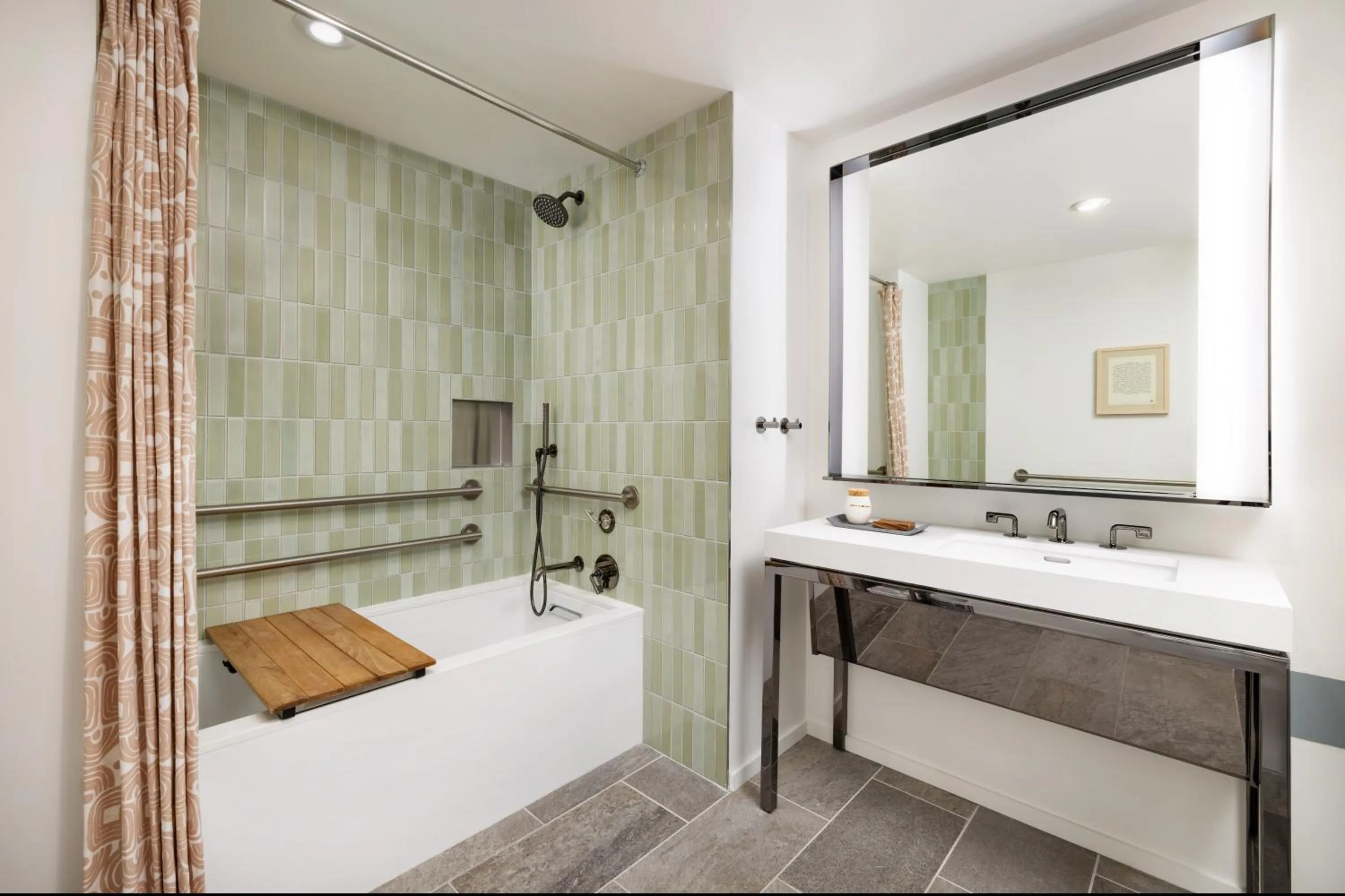 Bathroom, Bed in Timbri Hotel San Francisco, Curio Collection by Hilton