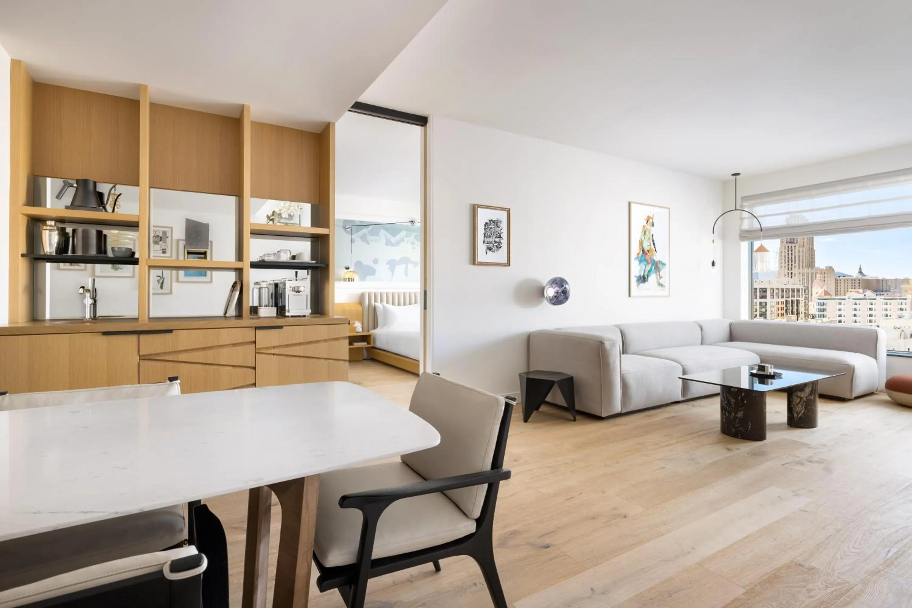 Living room in Timbri Hotel San Francisco, Curio Collection by Hilton