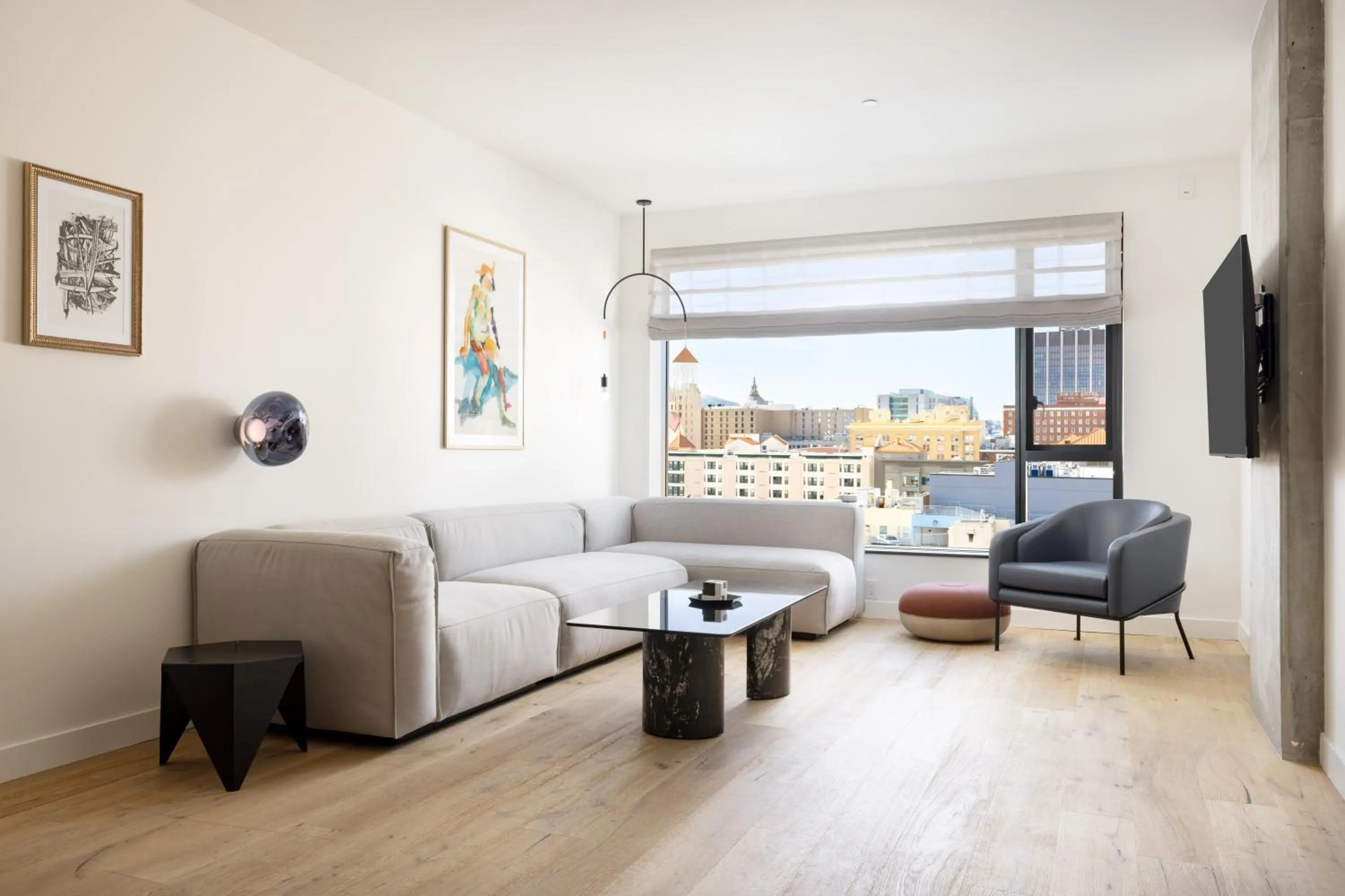 Living room in Timbri Hotel San Francisco, Curio Collection by Hilton