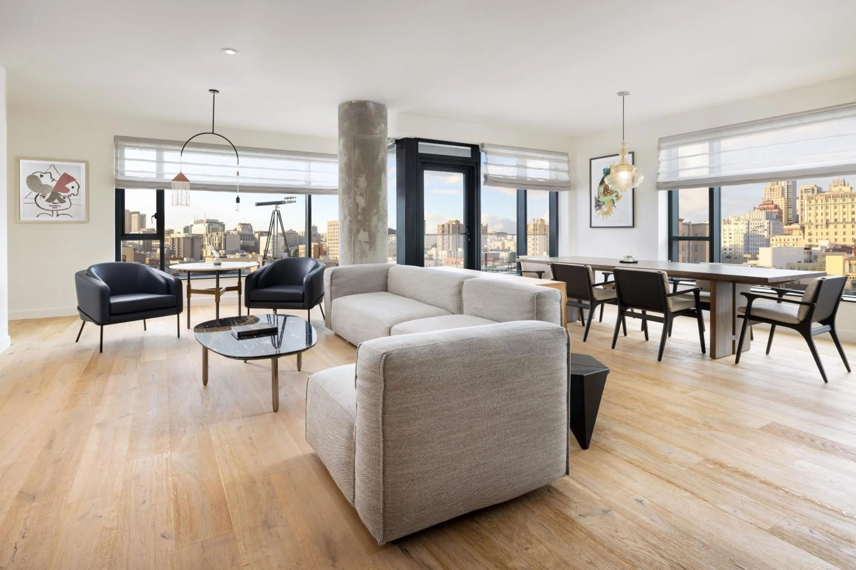 Living room in Timbri Hotel San Francisco, Curio Collection by Hilton