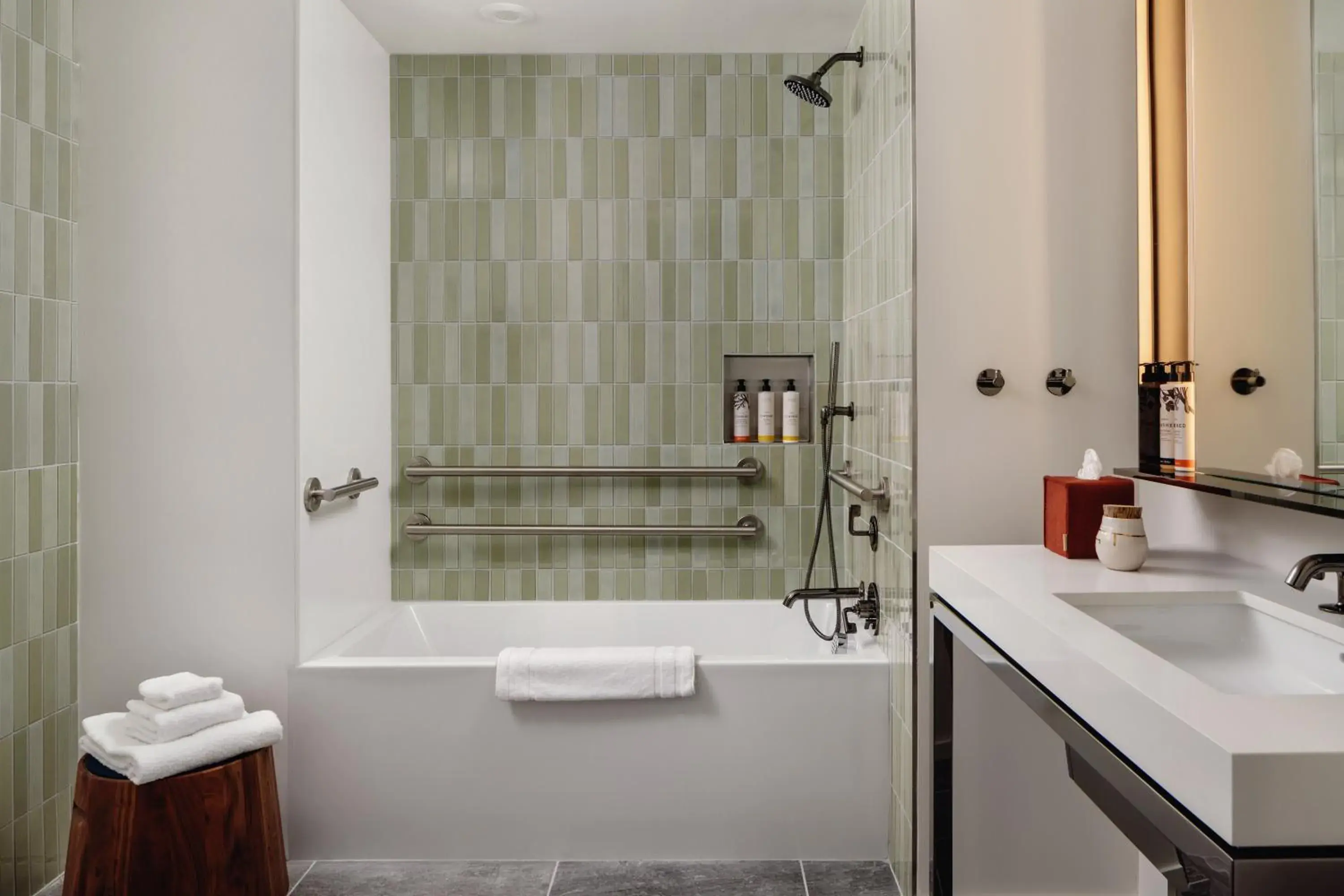 Bathroom in Timbri Hotel San Francisco, Curio Collection by Hilton Bathroom in Timbri Hotel San Francisco, Curio Collection by Hilton