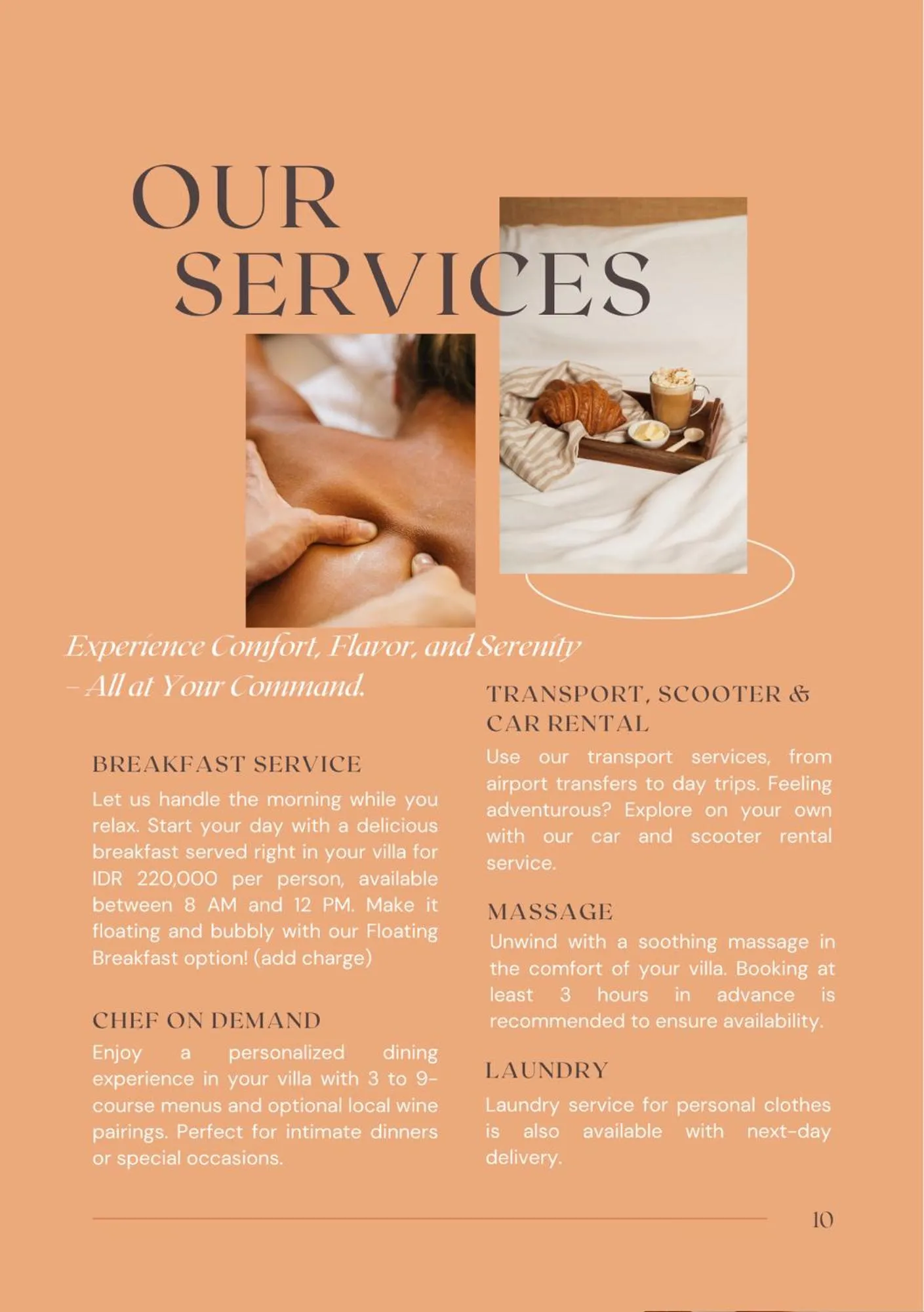 room service in Tropical Villa Sinar Maluku