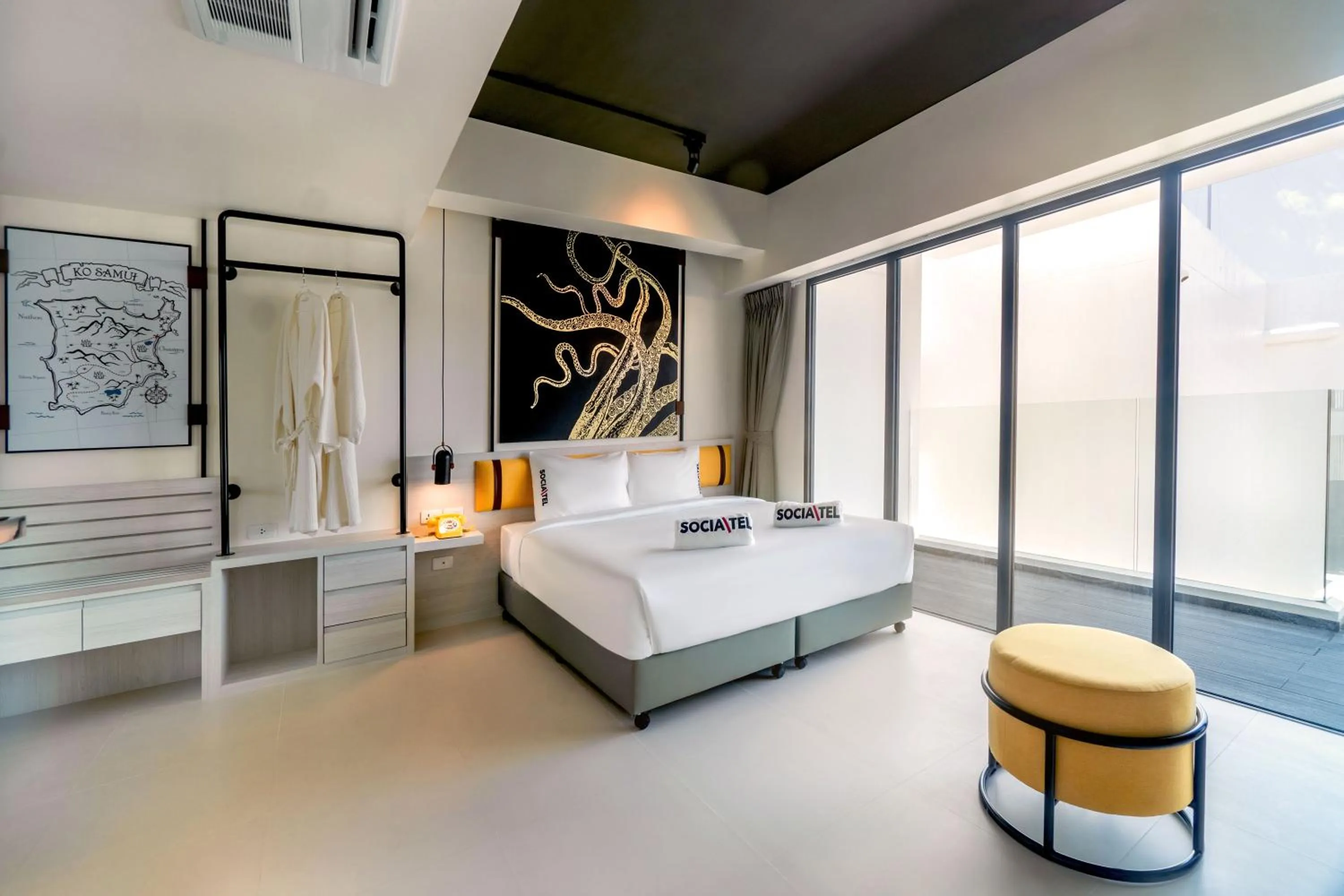 Bed in SocialTel Koh Samui