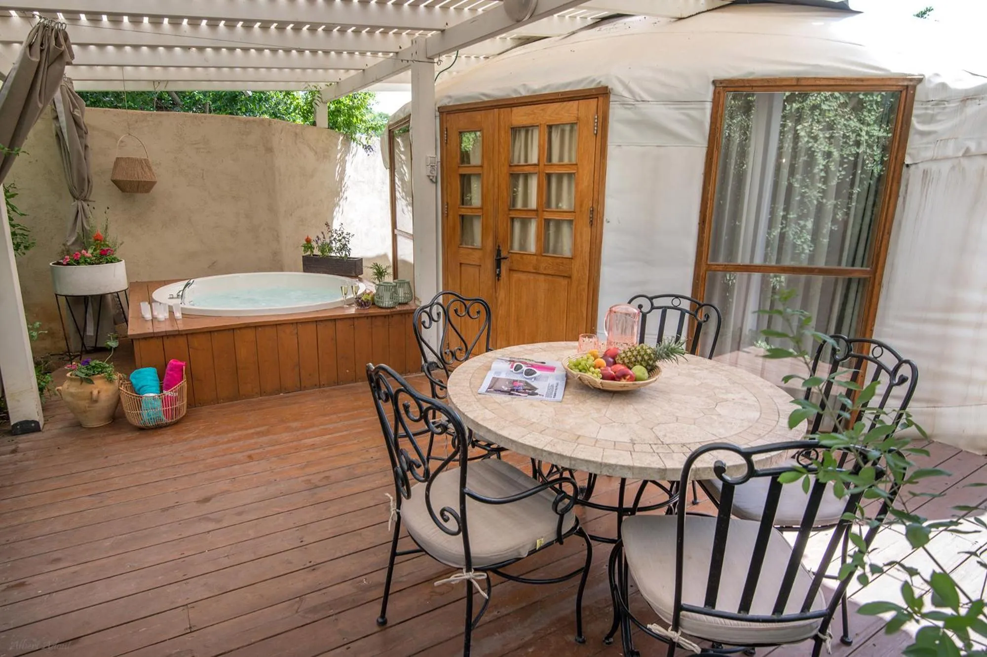 Hot Tub in Helios Luxury Suites