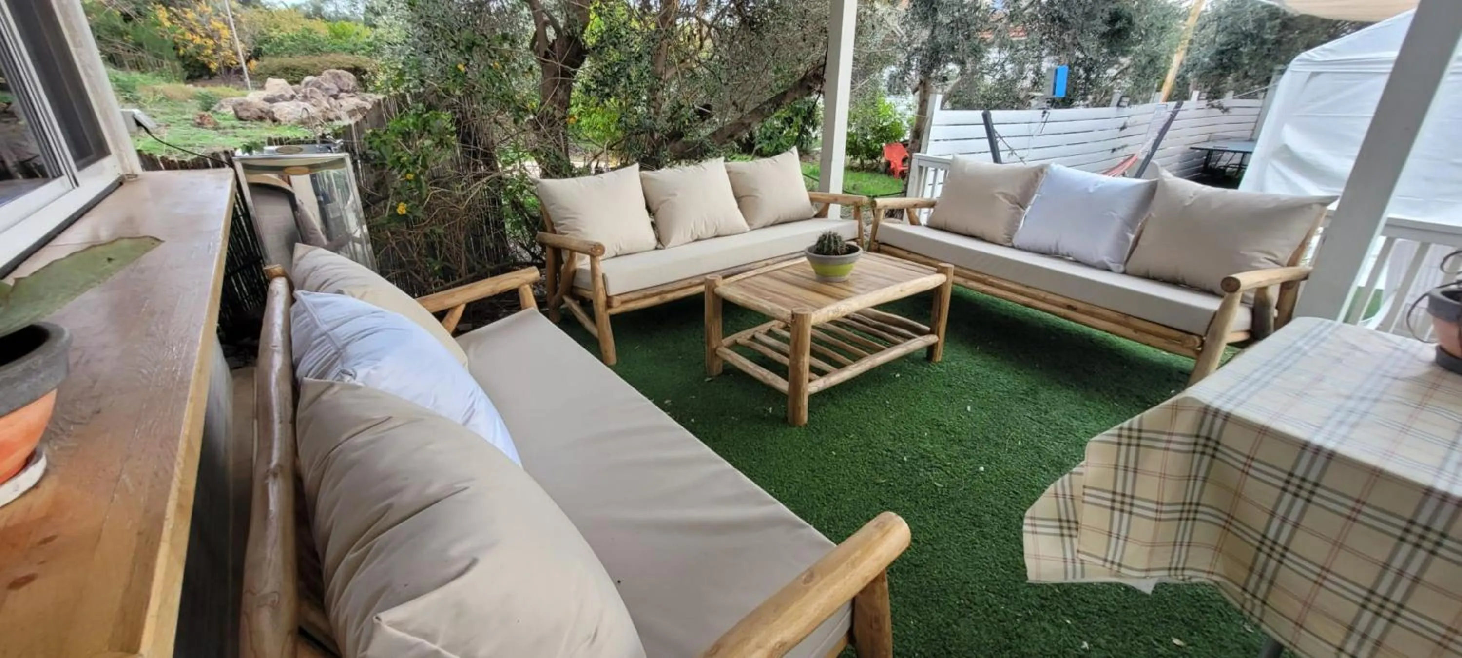 Seating area in Helios Luxury Suites