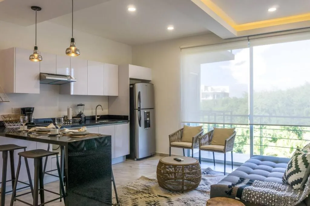 Kitchen or kitchenette in Luxury Studio in Playa del Carmen