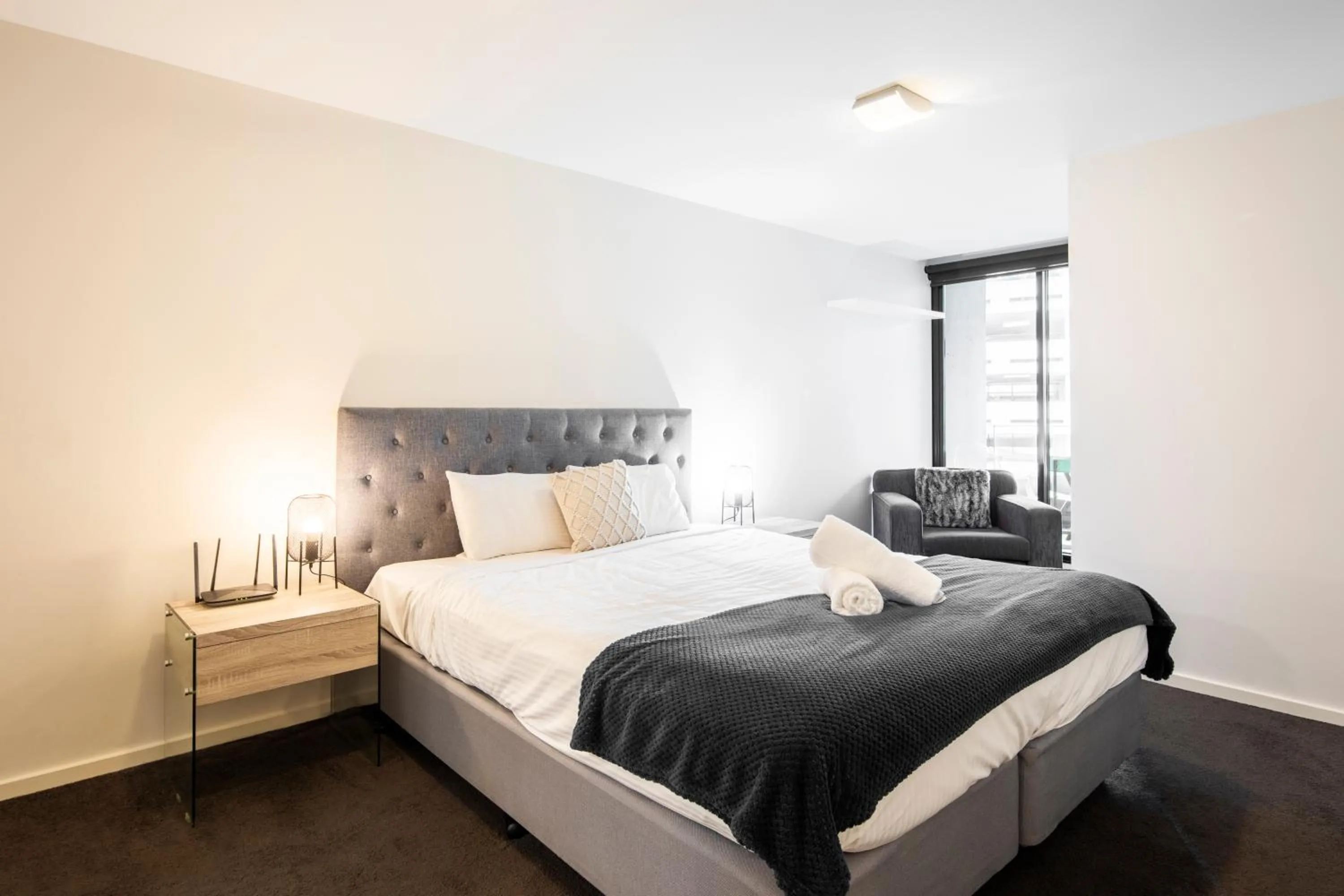 Bed in Melbourne Holiday Apartments Flinders Wharf