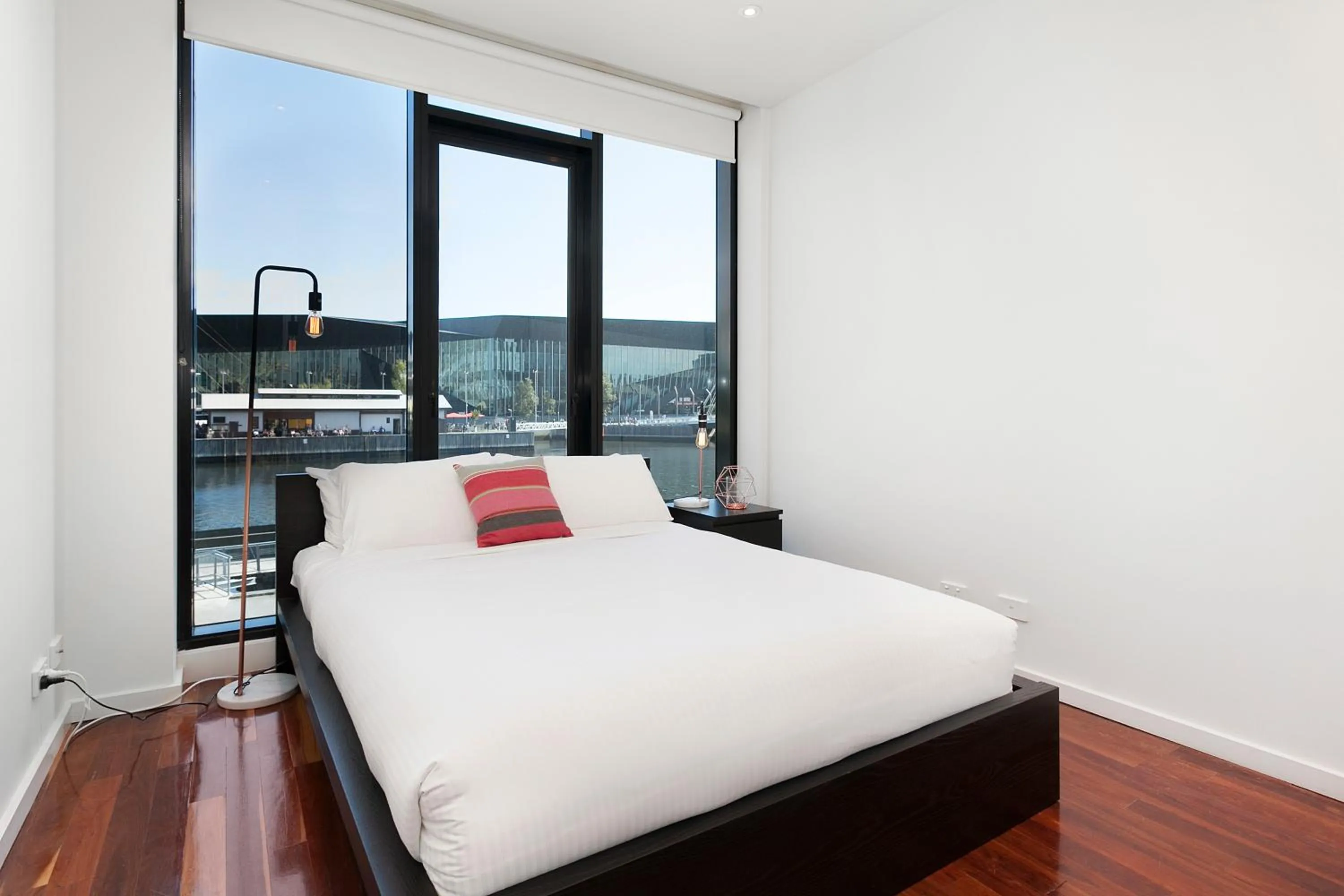 Bedroom, Bed in Melbourne Holiday Apartments Flinders Wharf