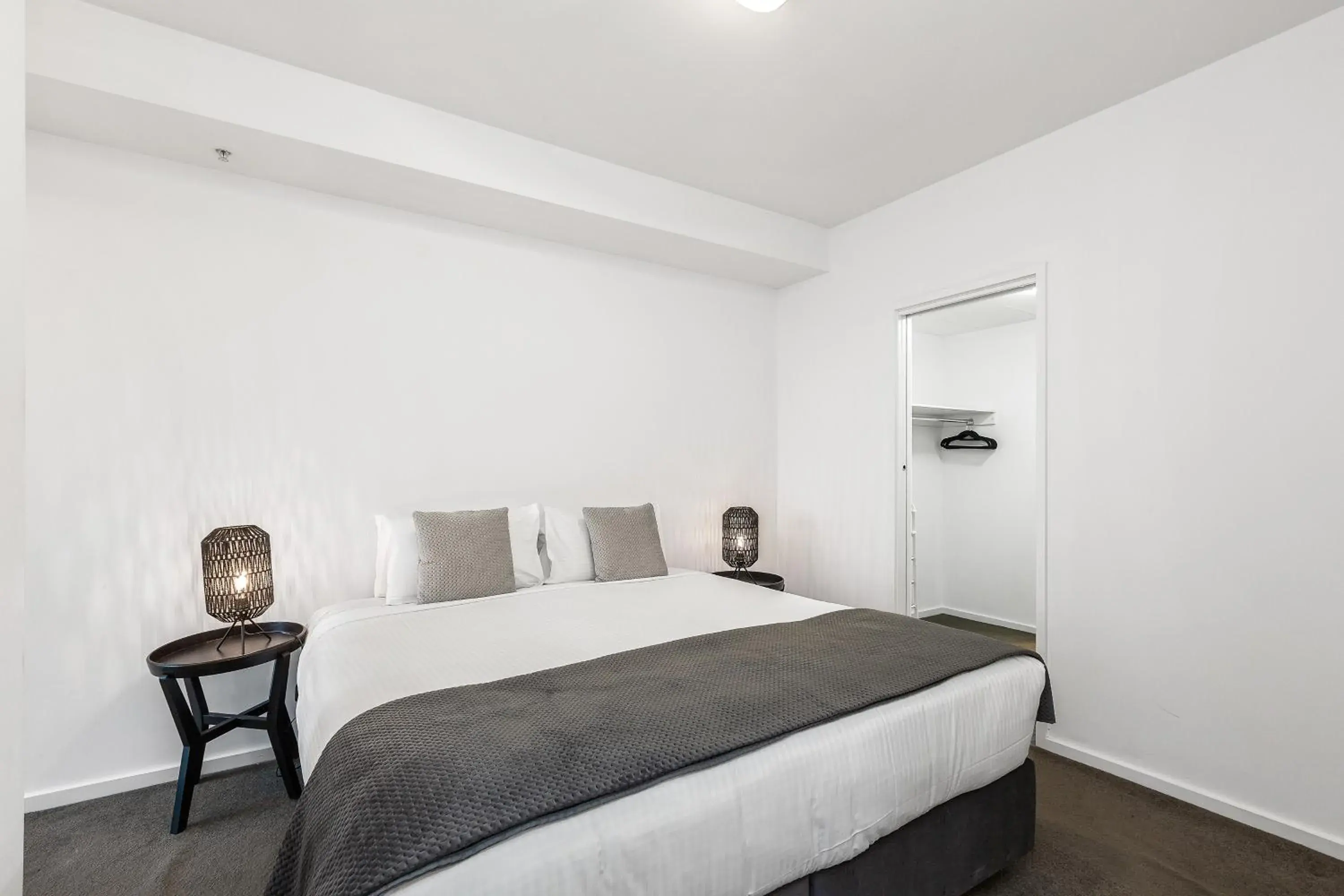 Bedroom, Bed in Melbourne Holiday Apartments Flinders Wharf Bedroom, Bed in Melbourne Holiday Apartments Flinders Wharf