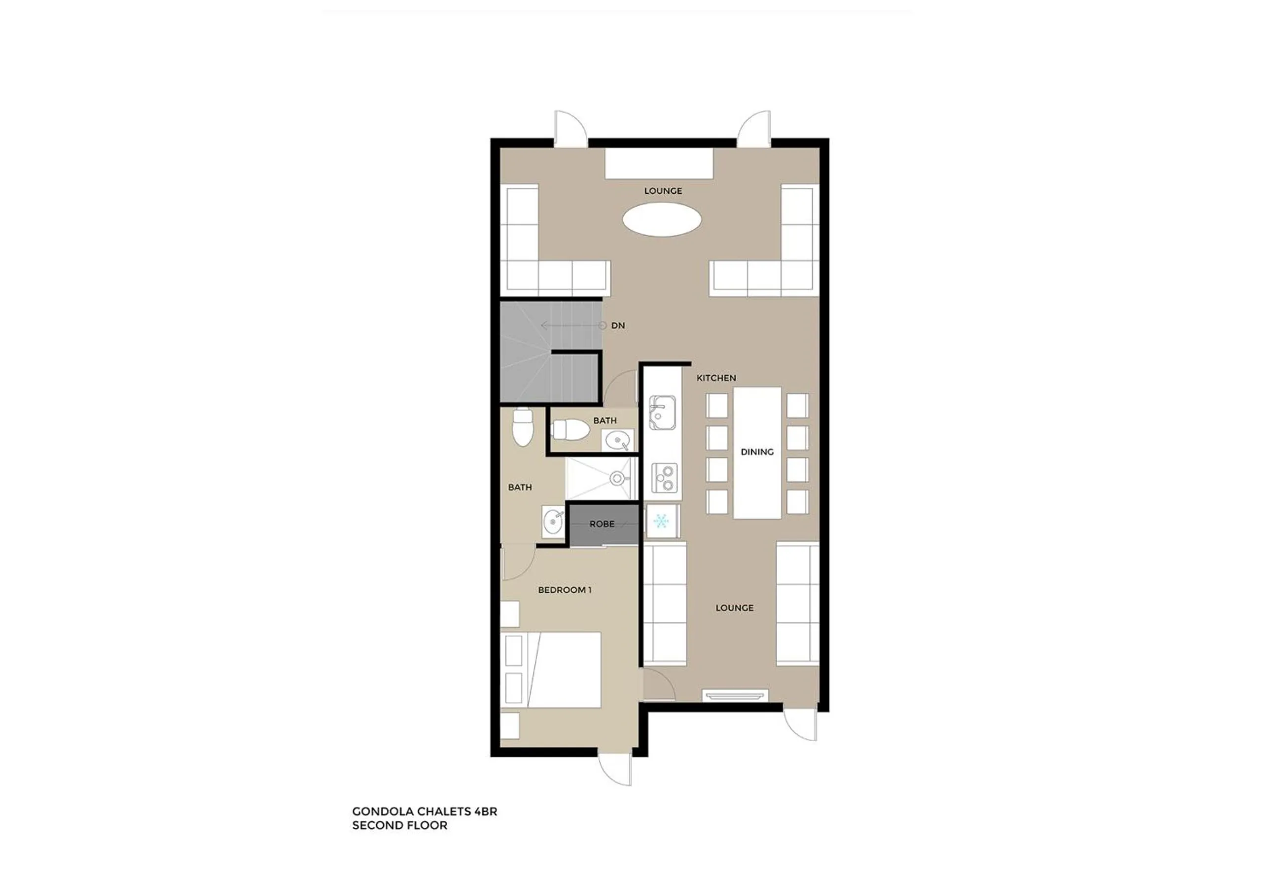 Floor plan in Gondola Chalet by H2 Life