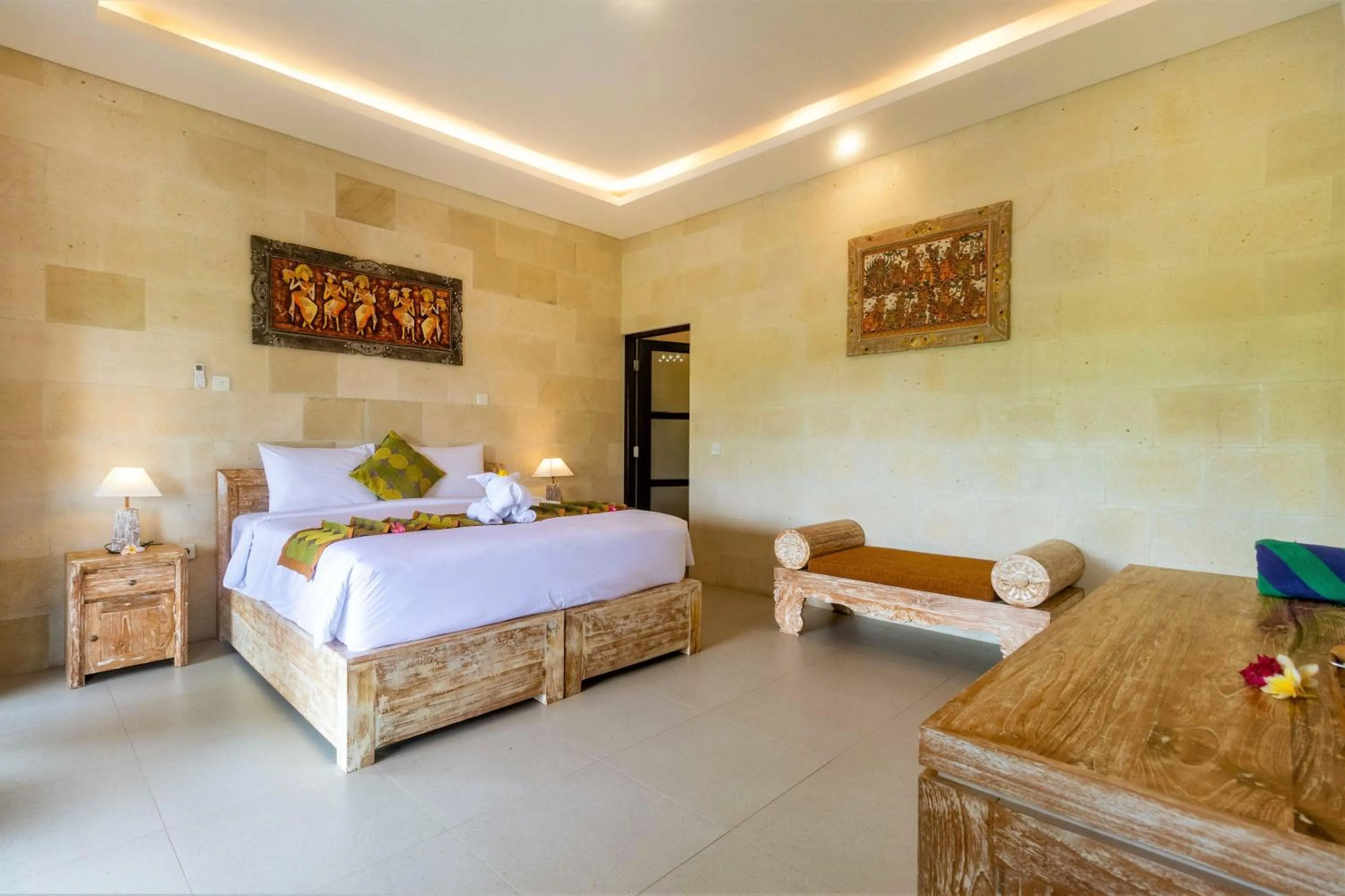 Bed in AlamGangga Villas Tirta Gangga