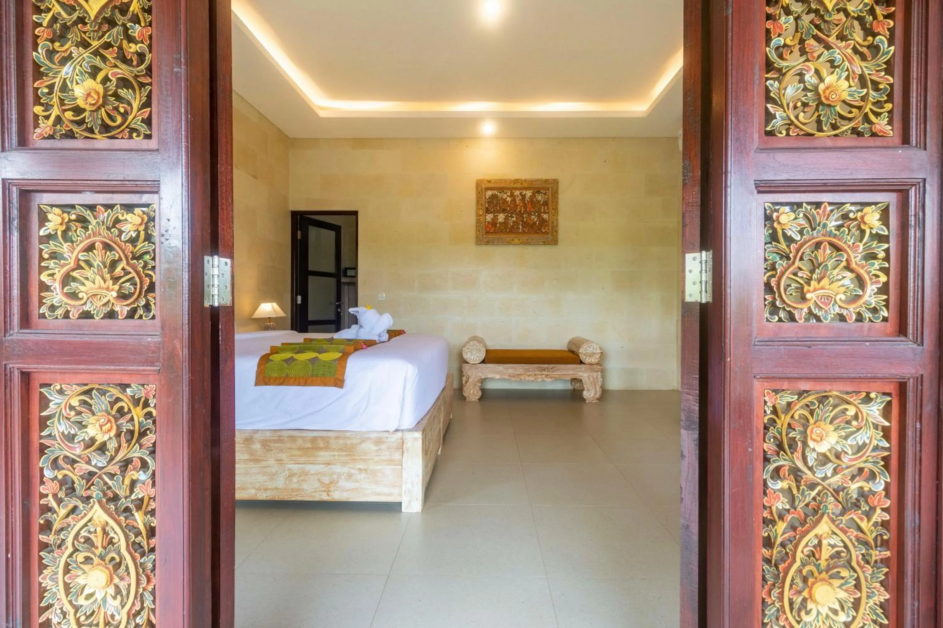 Decorative detail, Bed in AlamGangga Villas Tirta Gangga