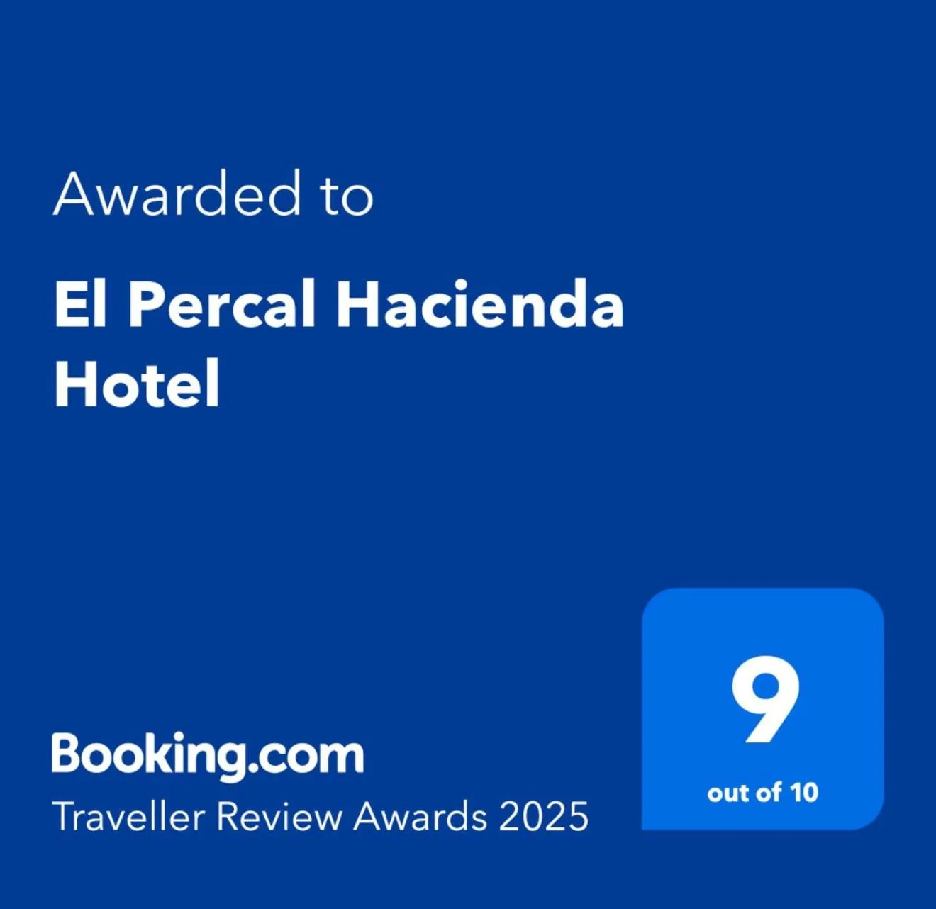 Certificate/Award in El Percal Hacienda Hotel