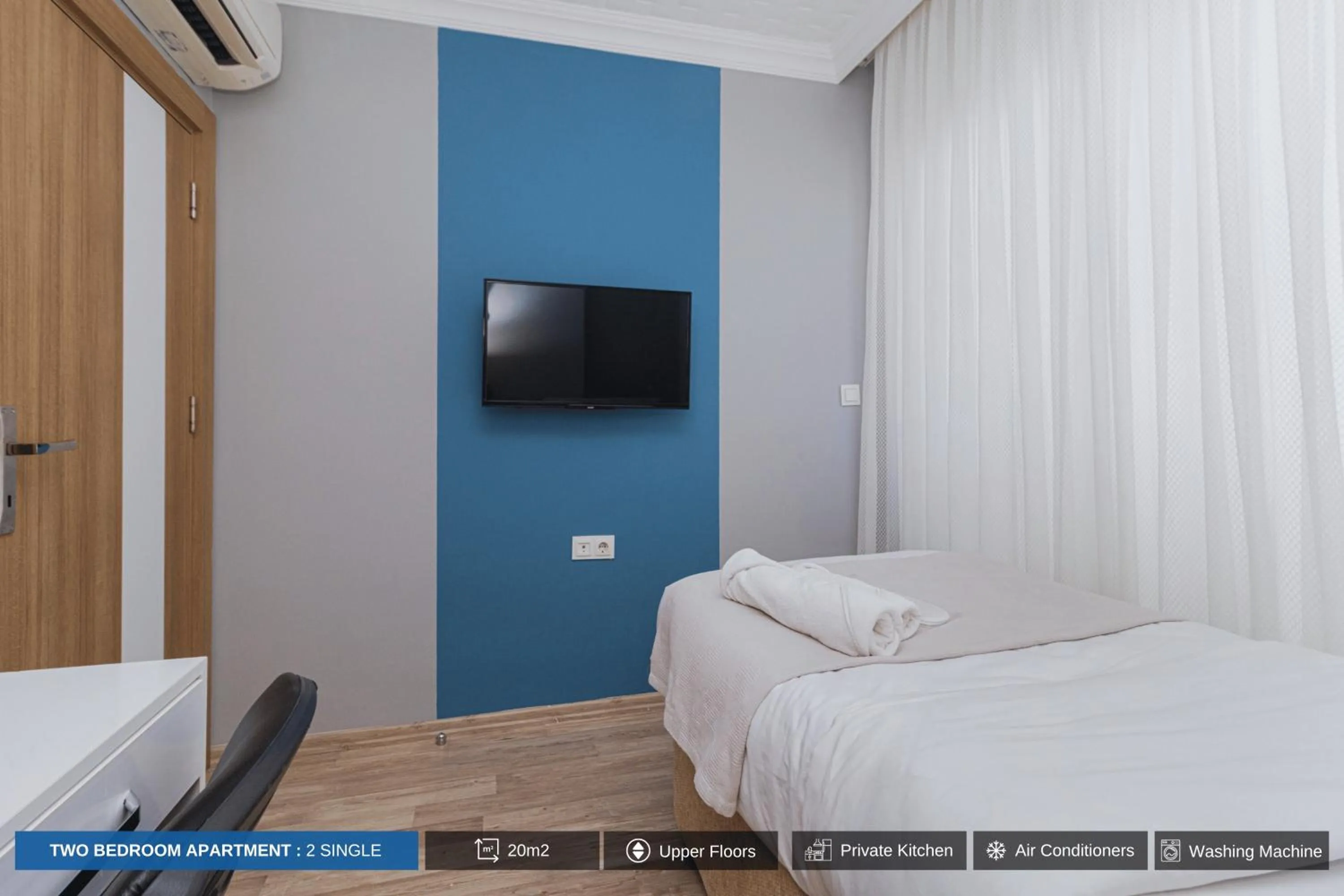 Communal lounge/ TV room, Bed in Antalya Residence Hotel