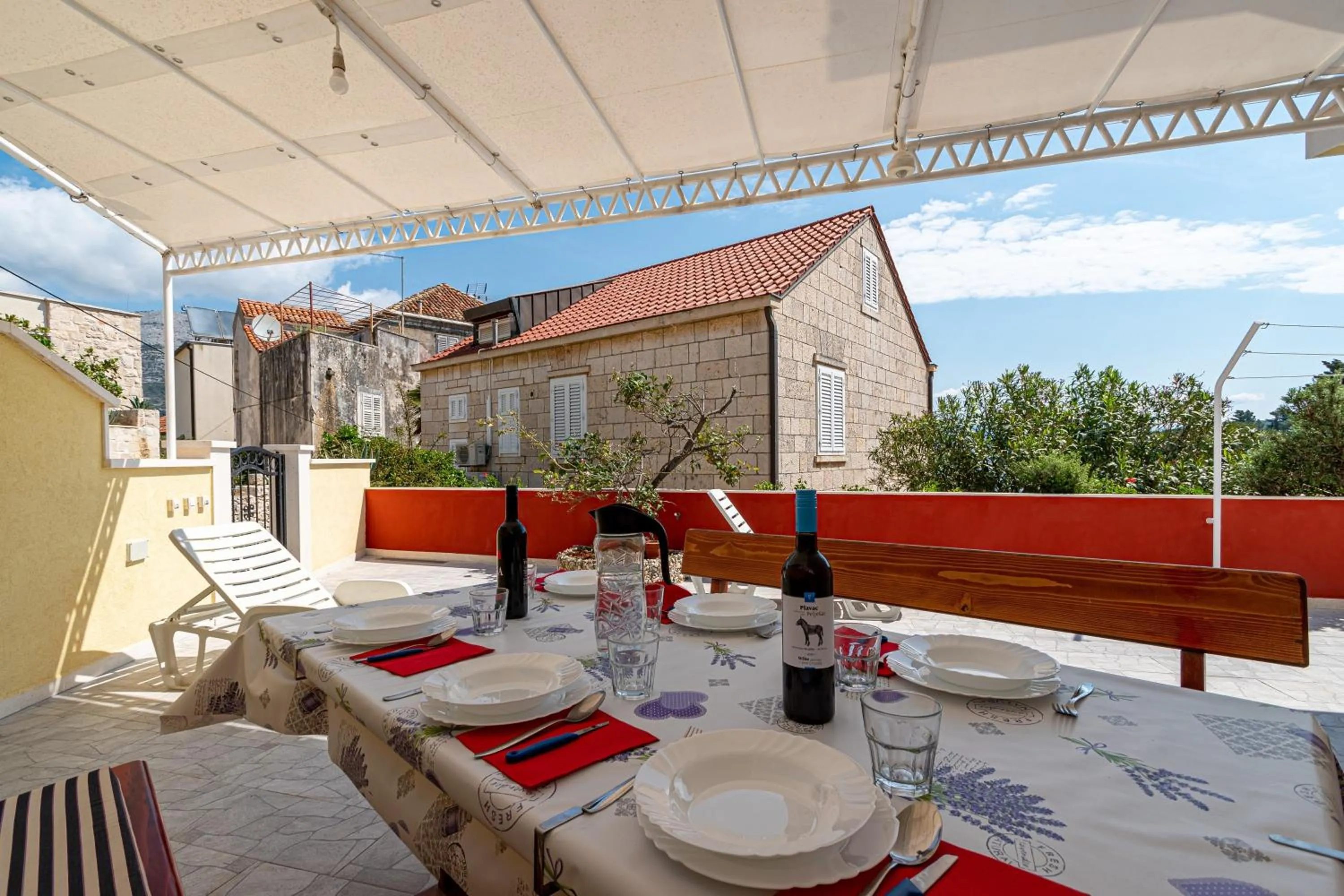 Balcony/Terrace in Apartments Siri, 1 min walk to the beach