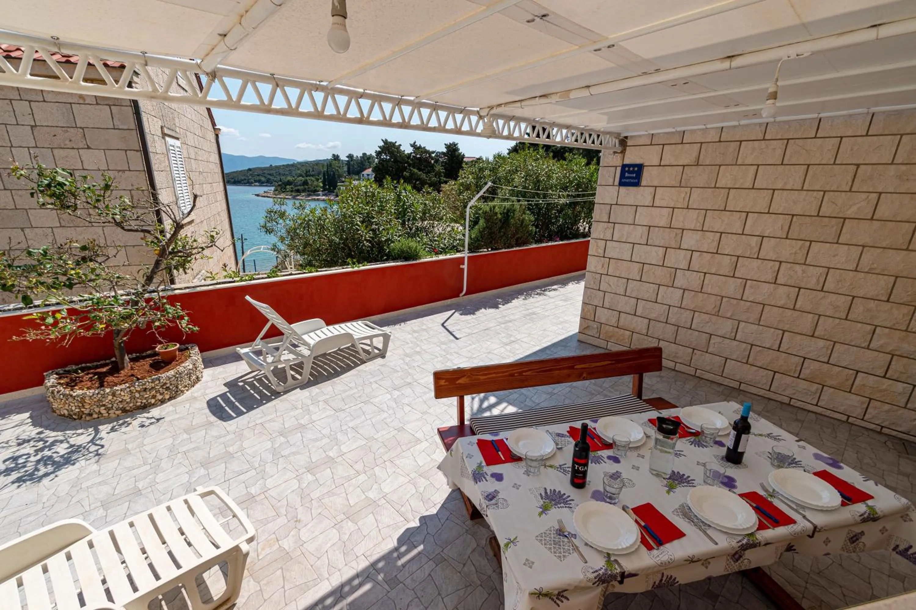 Balcony/Terrace in Apartments Siri, 1 min walk to the beach