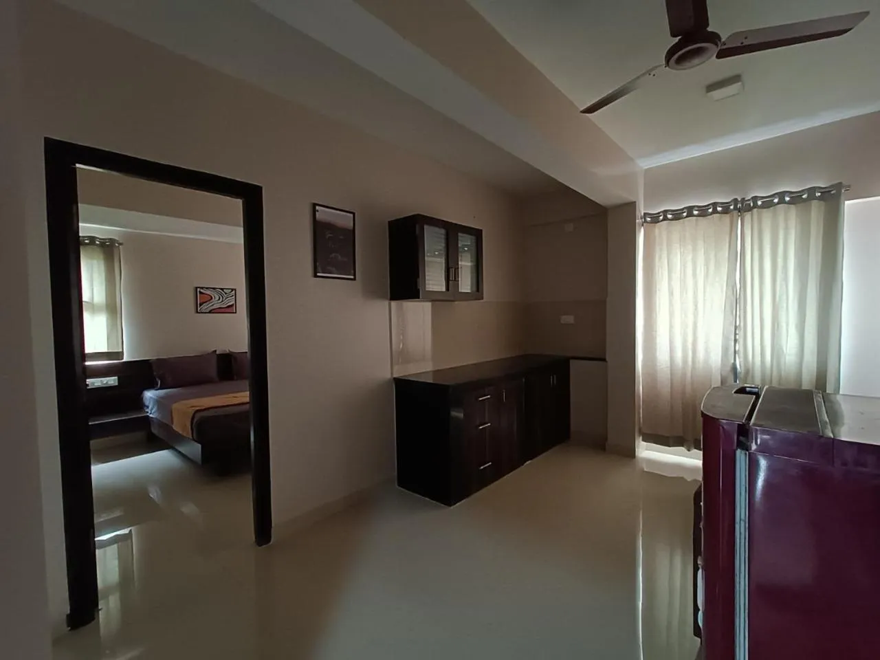 Kitchen or kitchenette, Bed in Hotel ESSENCE