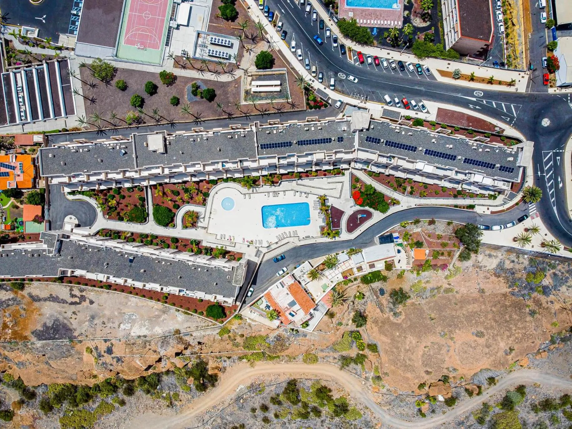 Bird's eye view in GO2TENERIFE Apart'Madera Terrace, Swimming pool & Parking