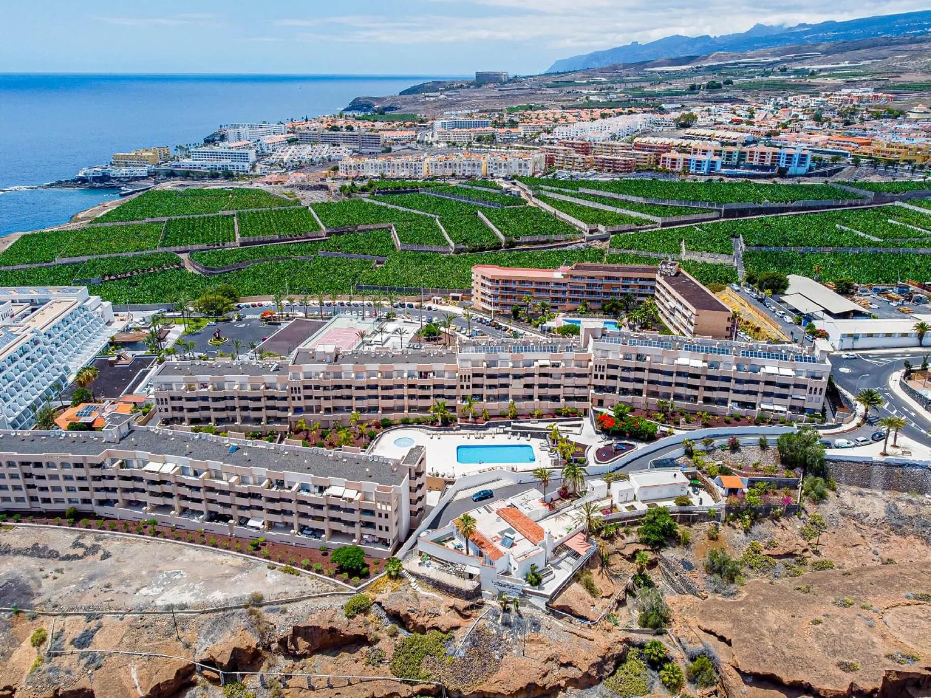 Bird's eye view in GO2TENERIFE Apart'Madera Terrace, Swimming pool & Parking